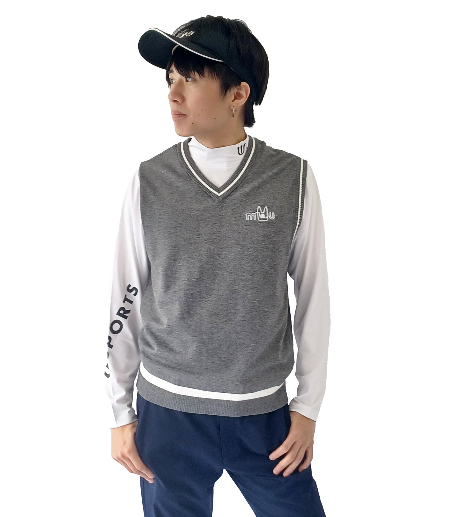 メンズVネックニットベスト