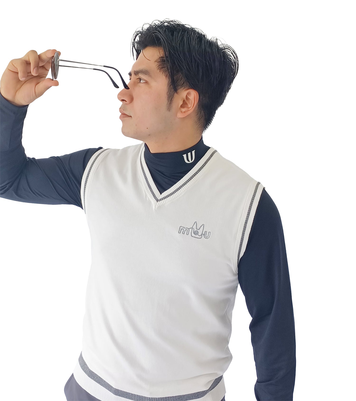 メンズVネックニットベスト