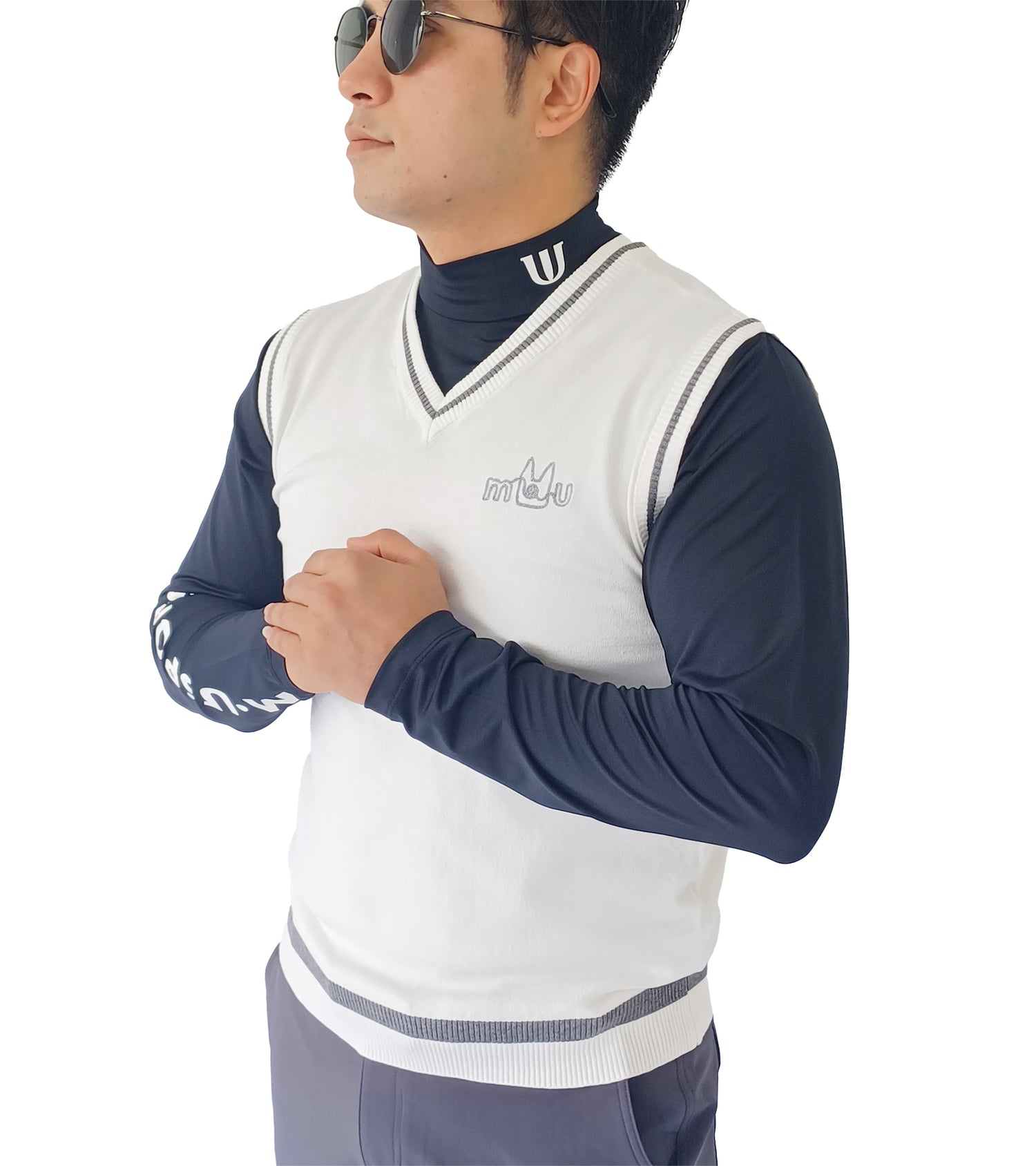 メンズVネックニットベスト