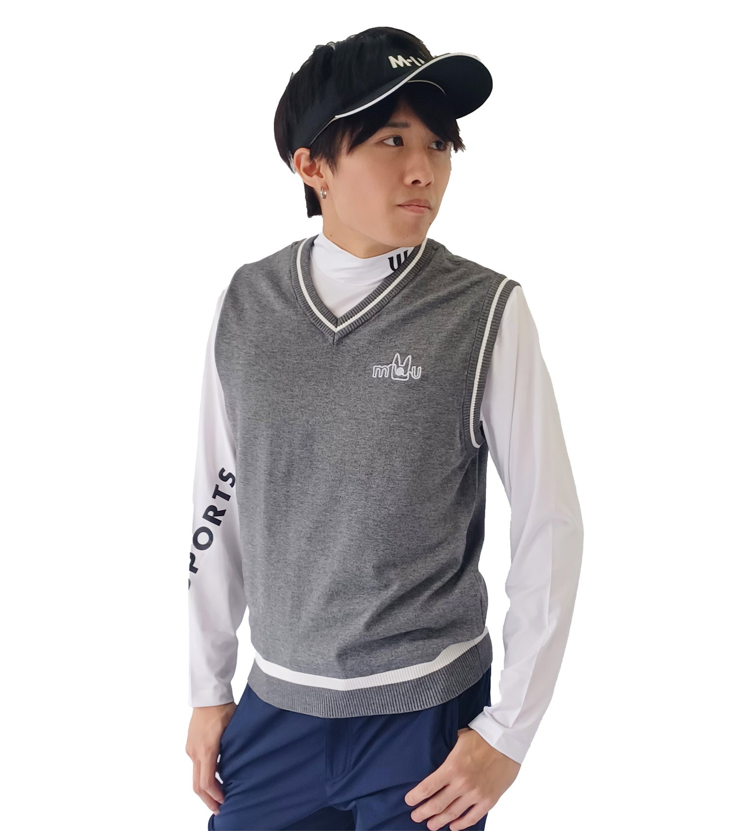 メンズVネックニットベスト