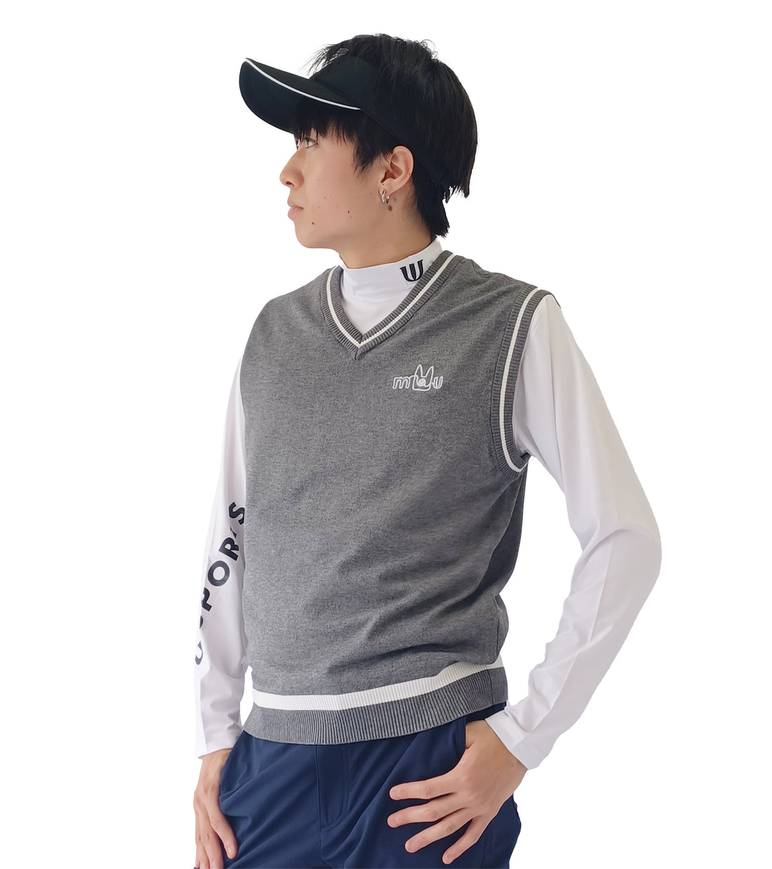 メンズVネックニットベスト