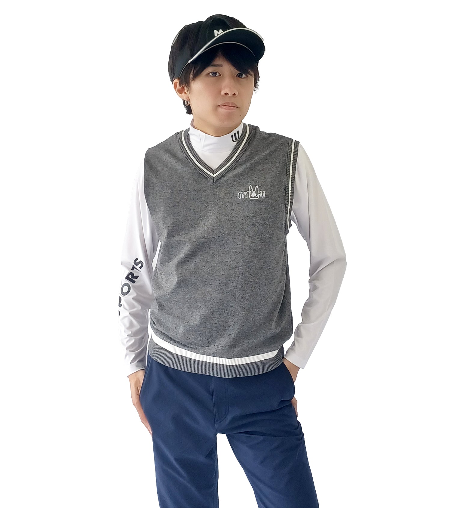 メンズVネックニットベスト