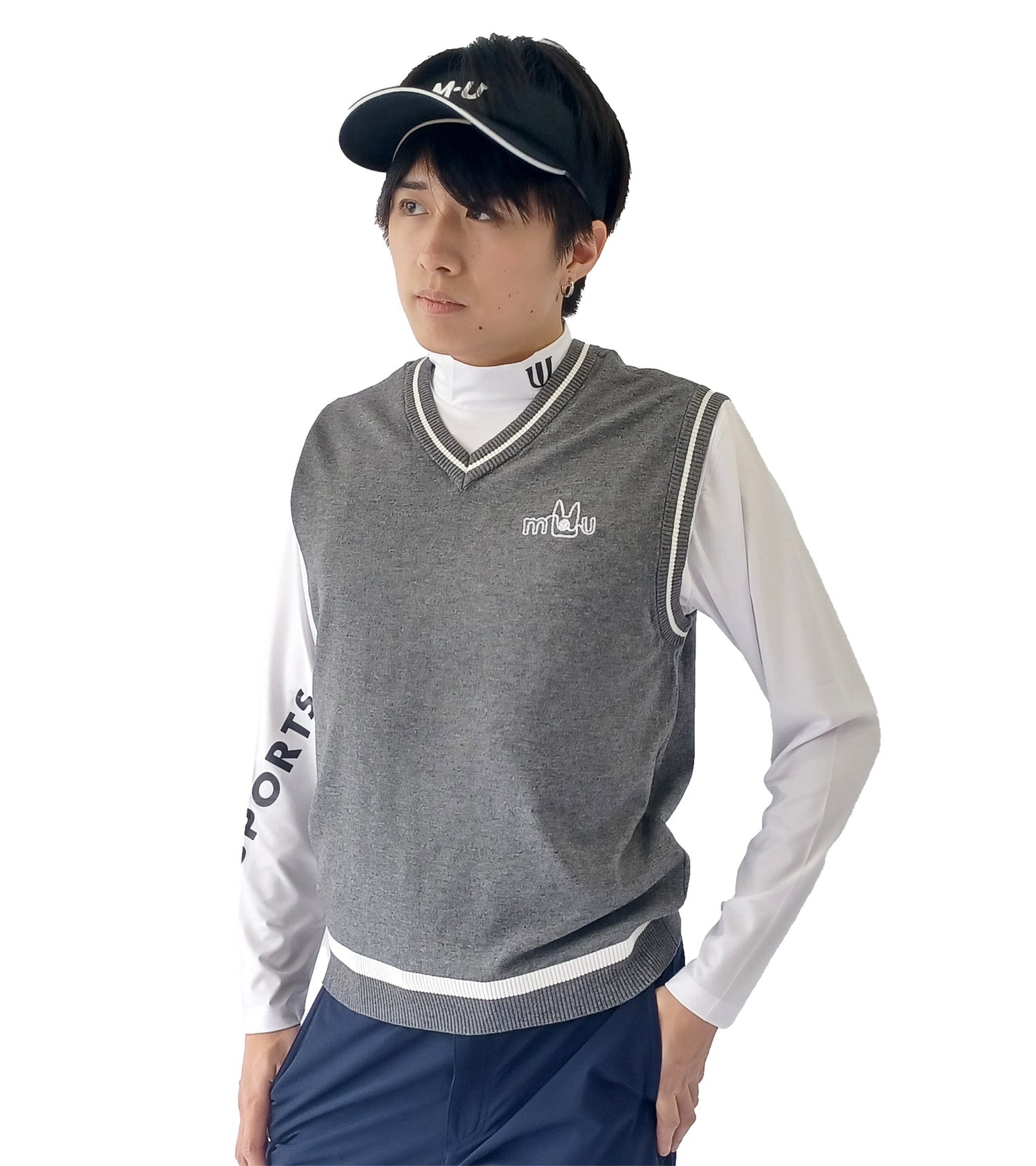 メンズVネックニットベスト