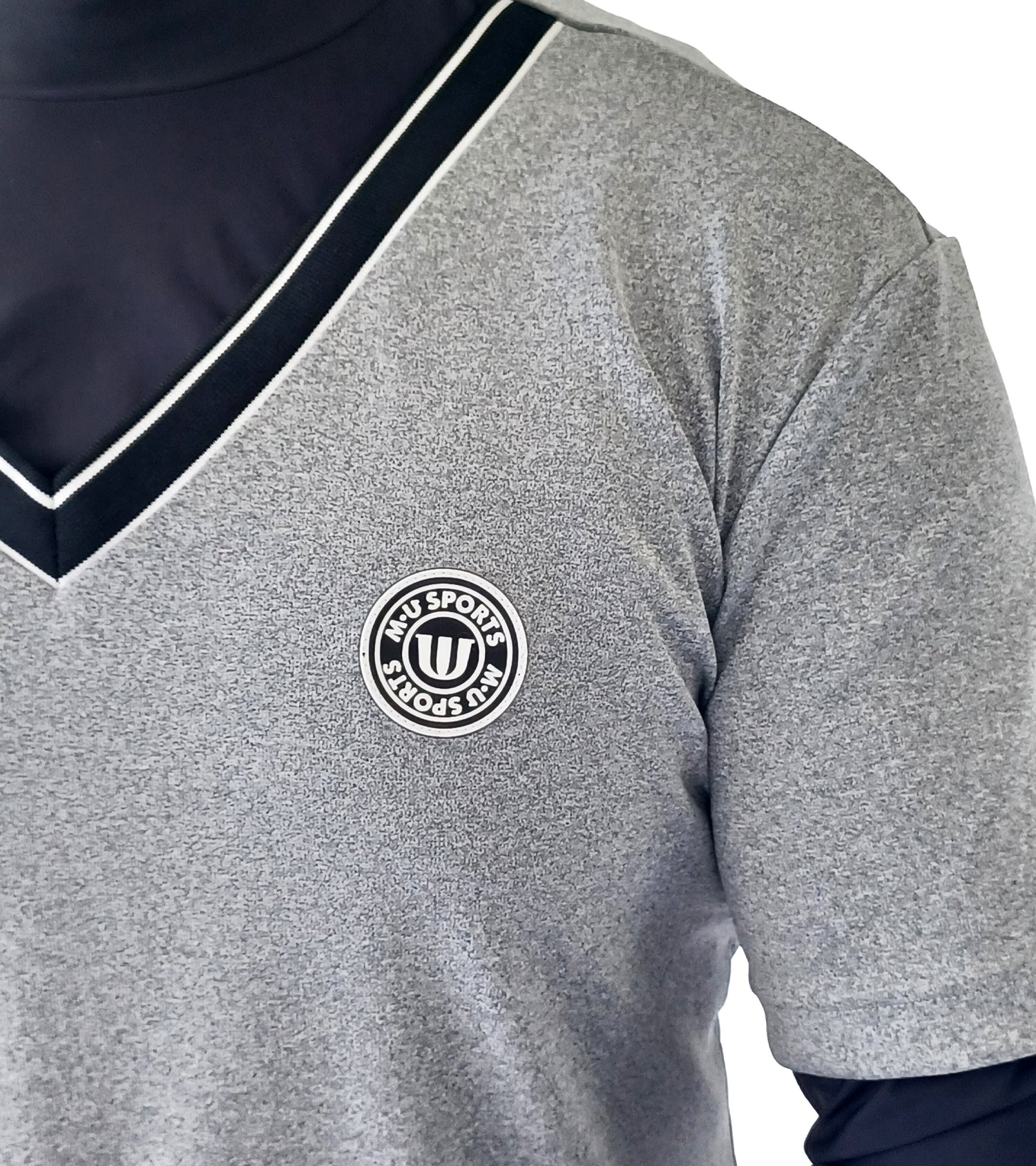 メンズ長袖フェイクレイヤープルオーバー