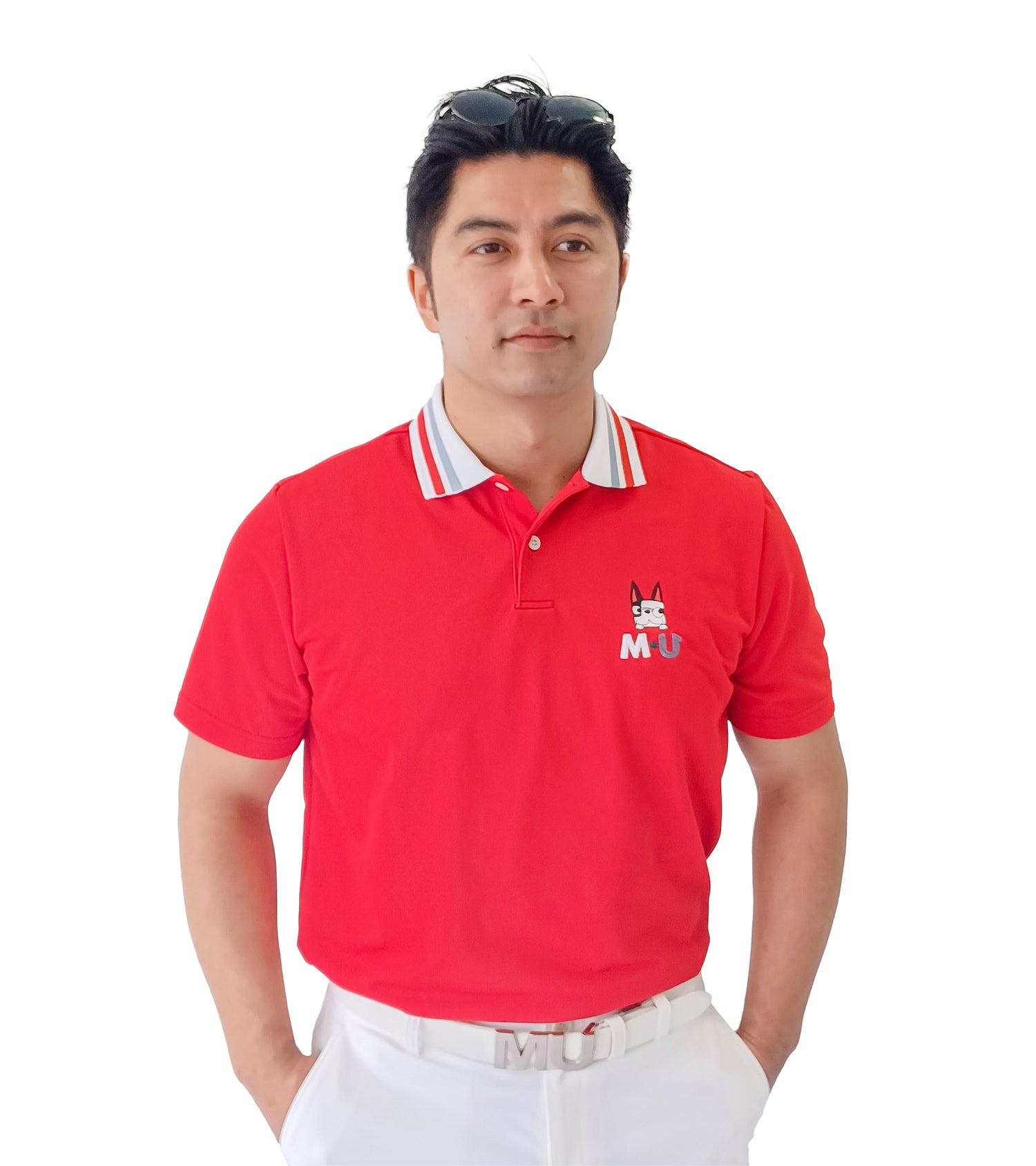 半袖スキッパー衿メンズポロシャツ