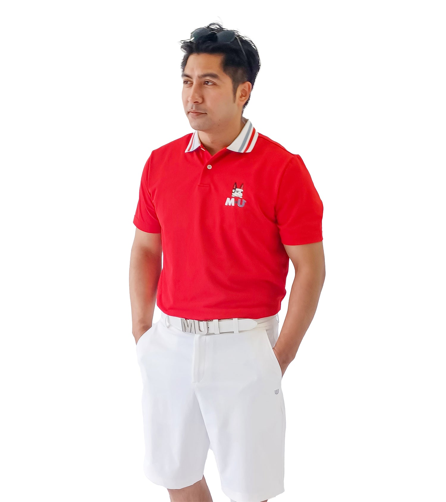 半袖スキッパー衿メンズポロシャツ