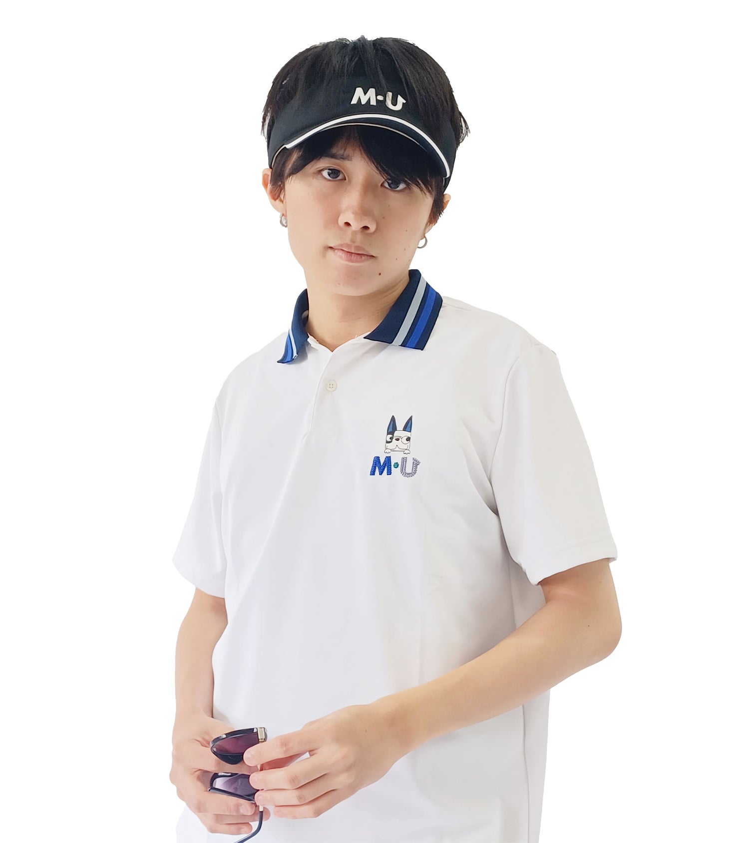 半袖スキッパー衿メンズポロシャツ