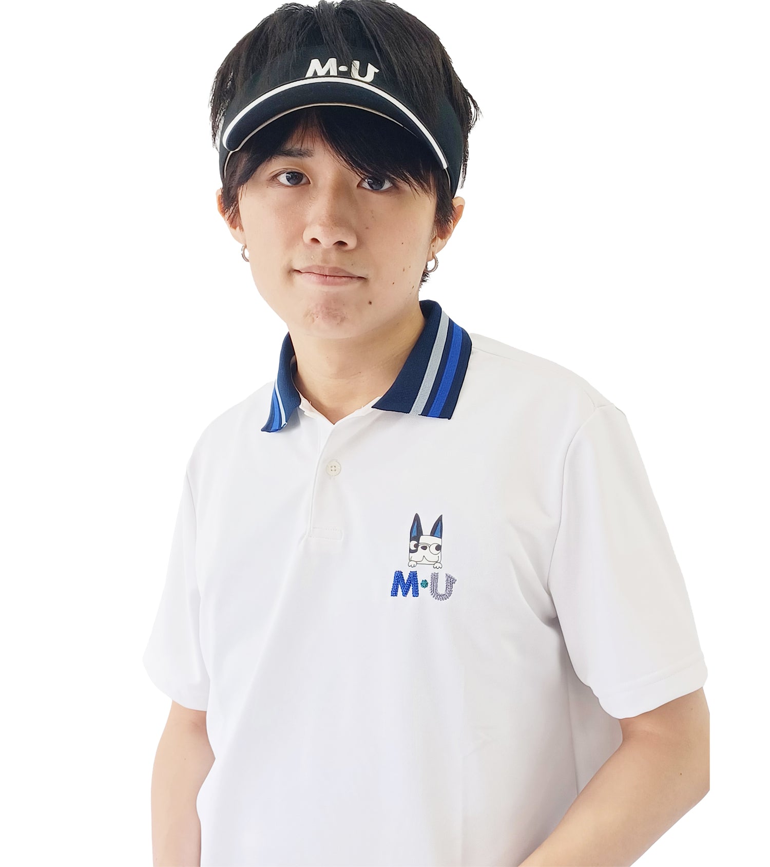 半袖スキッパー衿メンズポロシャツ