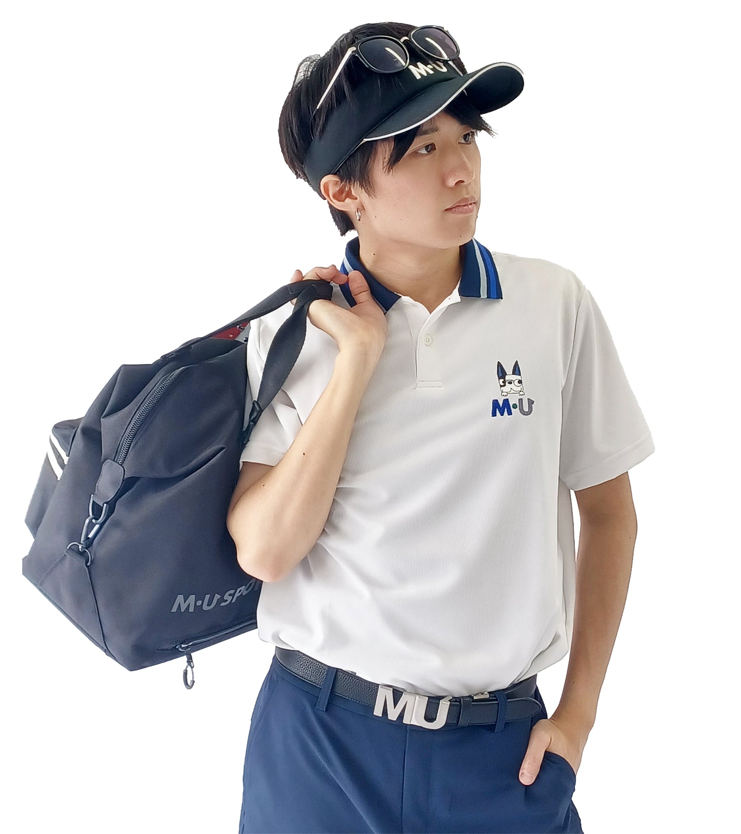 半袖スキッパー衿メンズポロシャツ