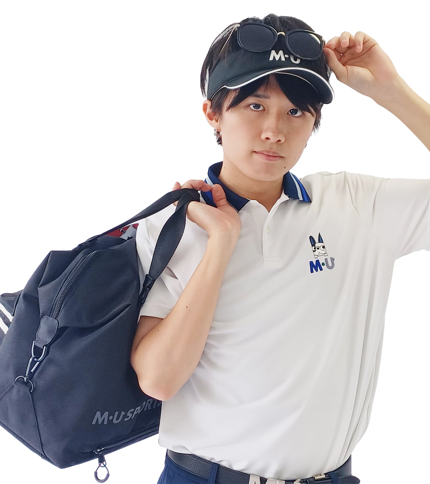 半袖スキッパー衿メンズポロシャツ