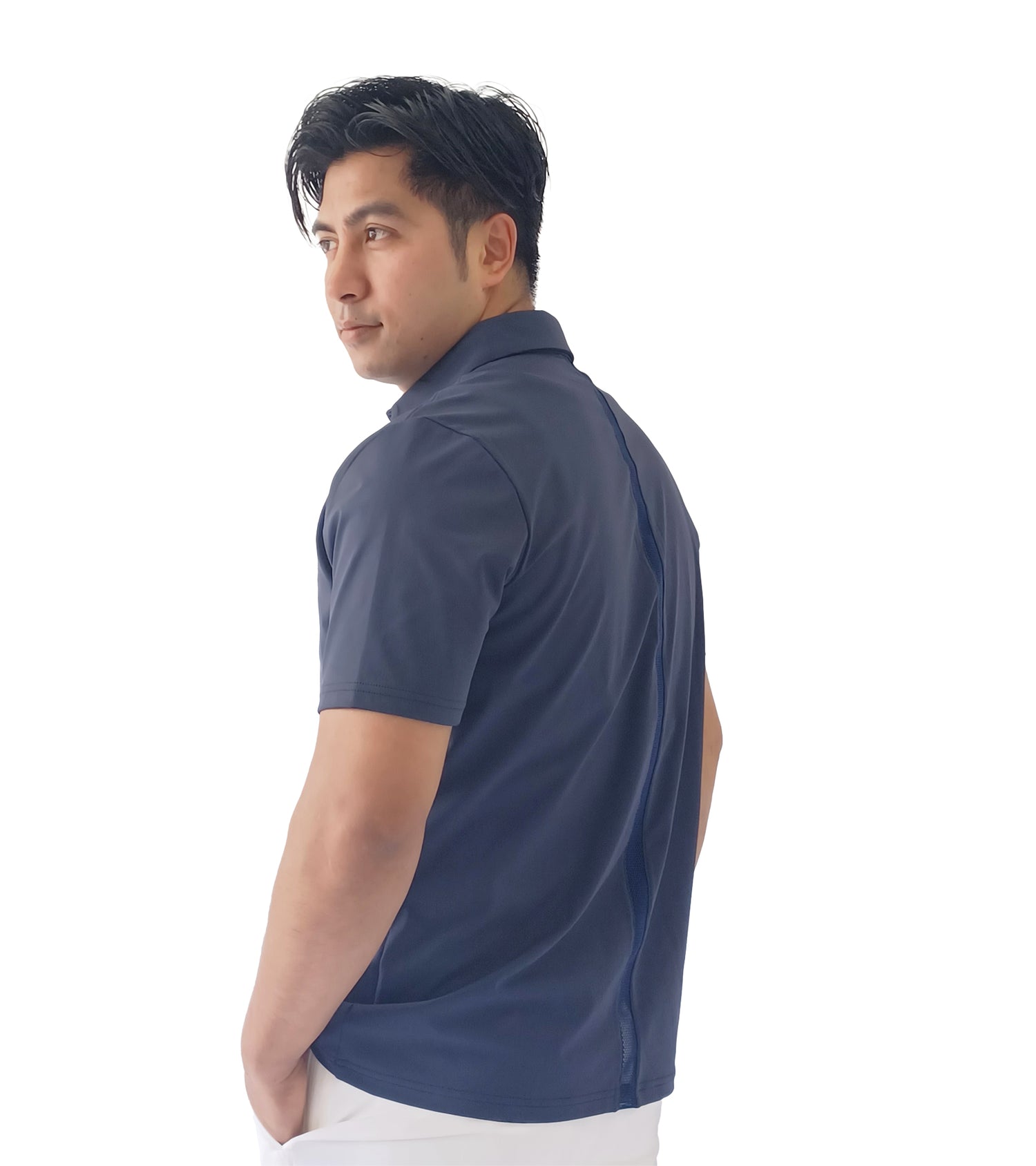 半袖バックメッシュメンズシャツ