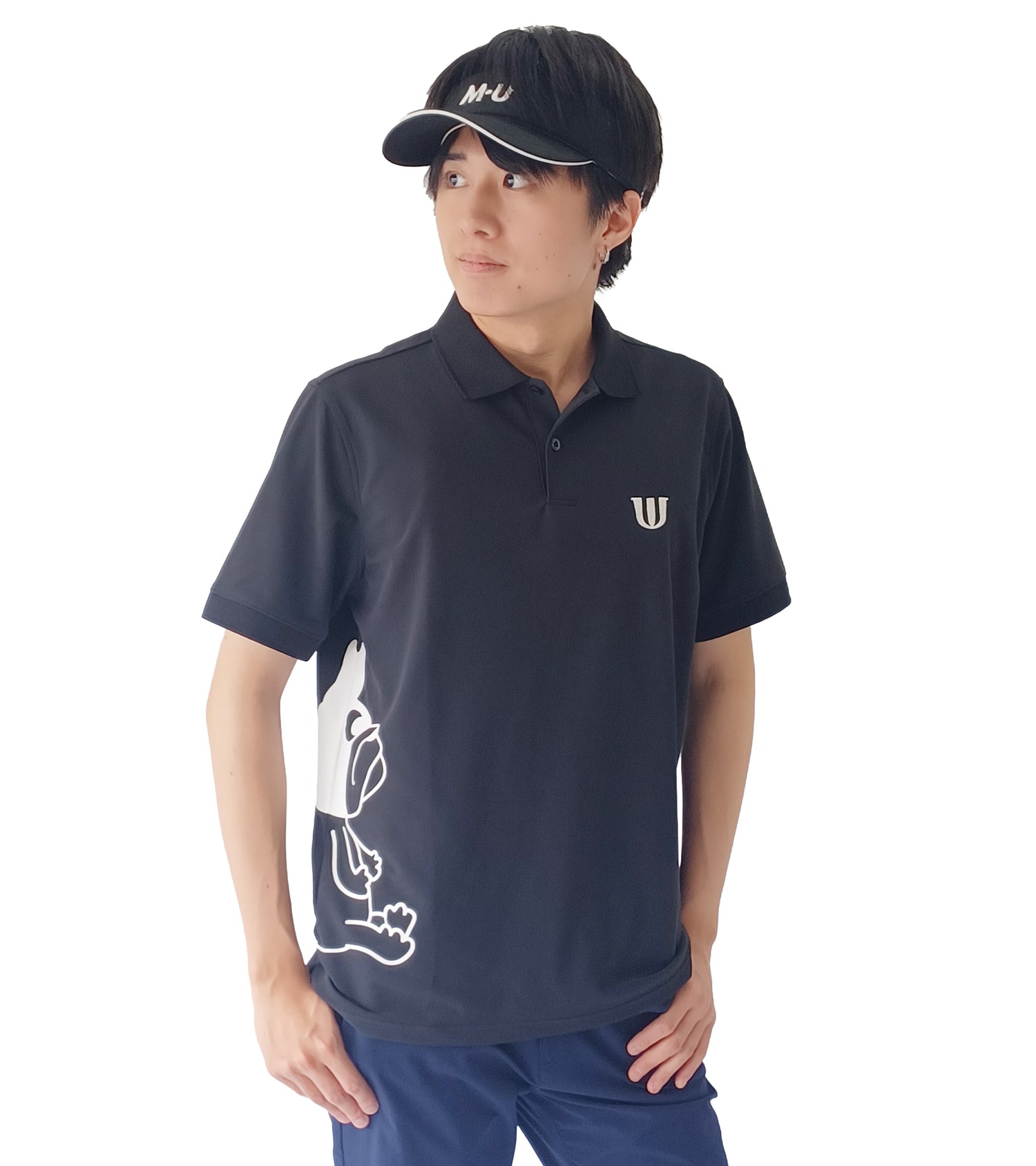 半袖ビッグキャラクターメンズポロシャツ