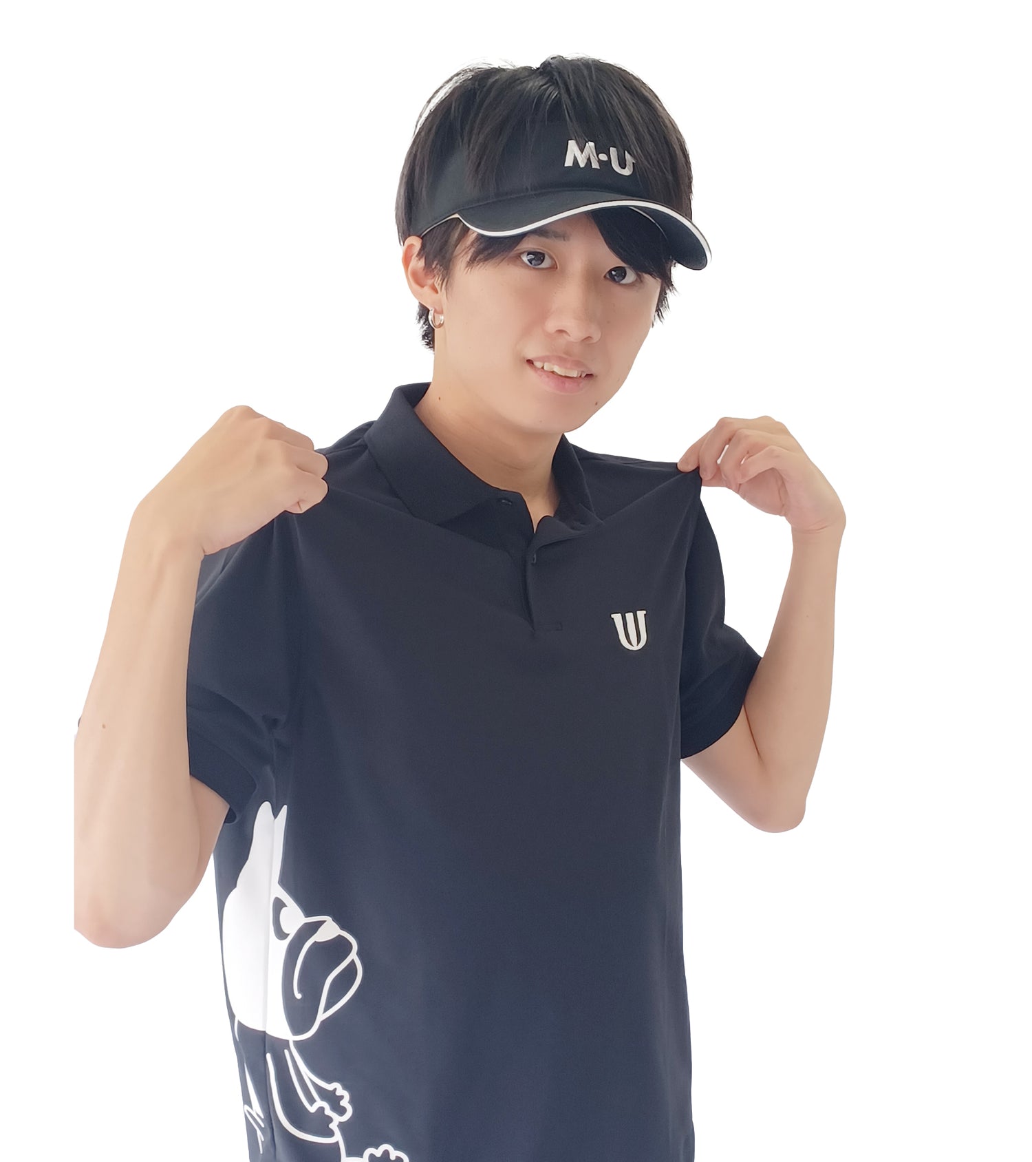 半袖ビッグキャラクターメンズポロシャツ