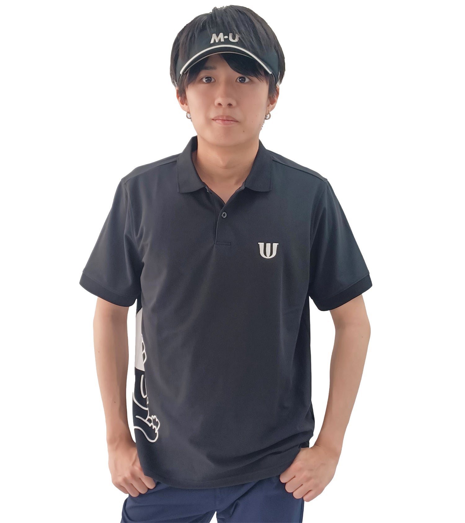 半袖ビッグキャラクターメンズポロシャツ