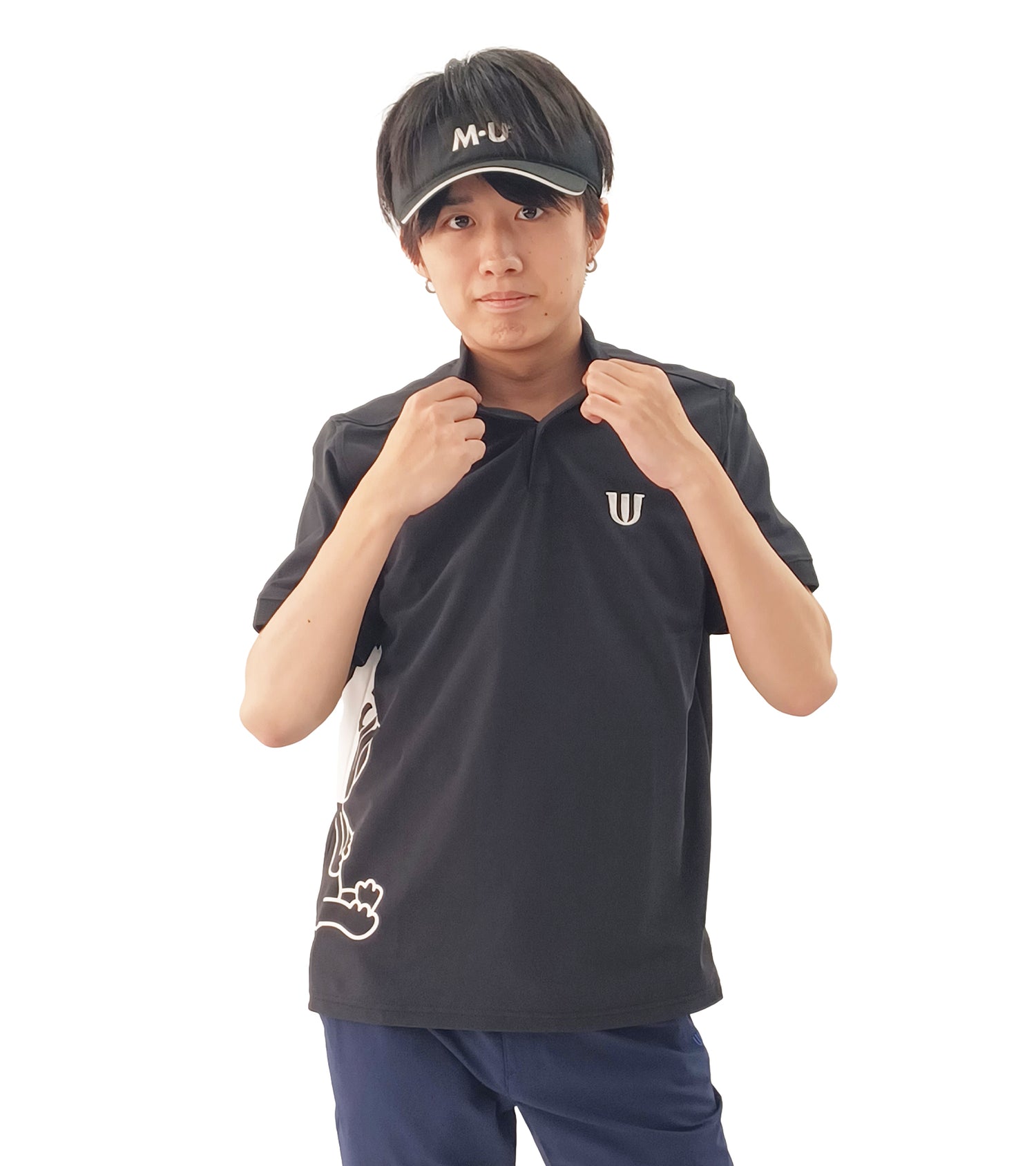 半袖ビッグキャラクターメンズポロシャツ