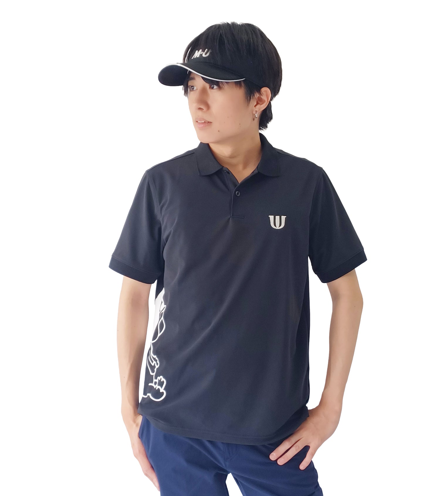 半袖ビッグキャラクターメンズポロシャツ