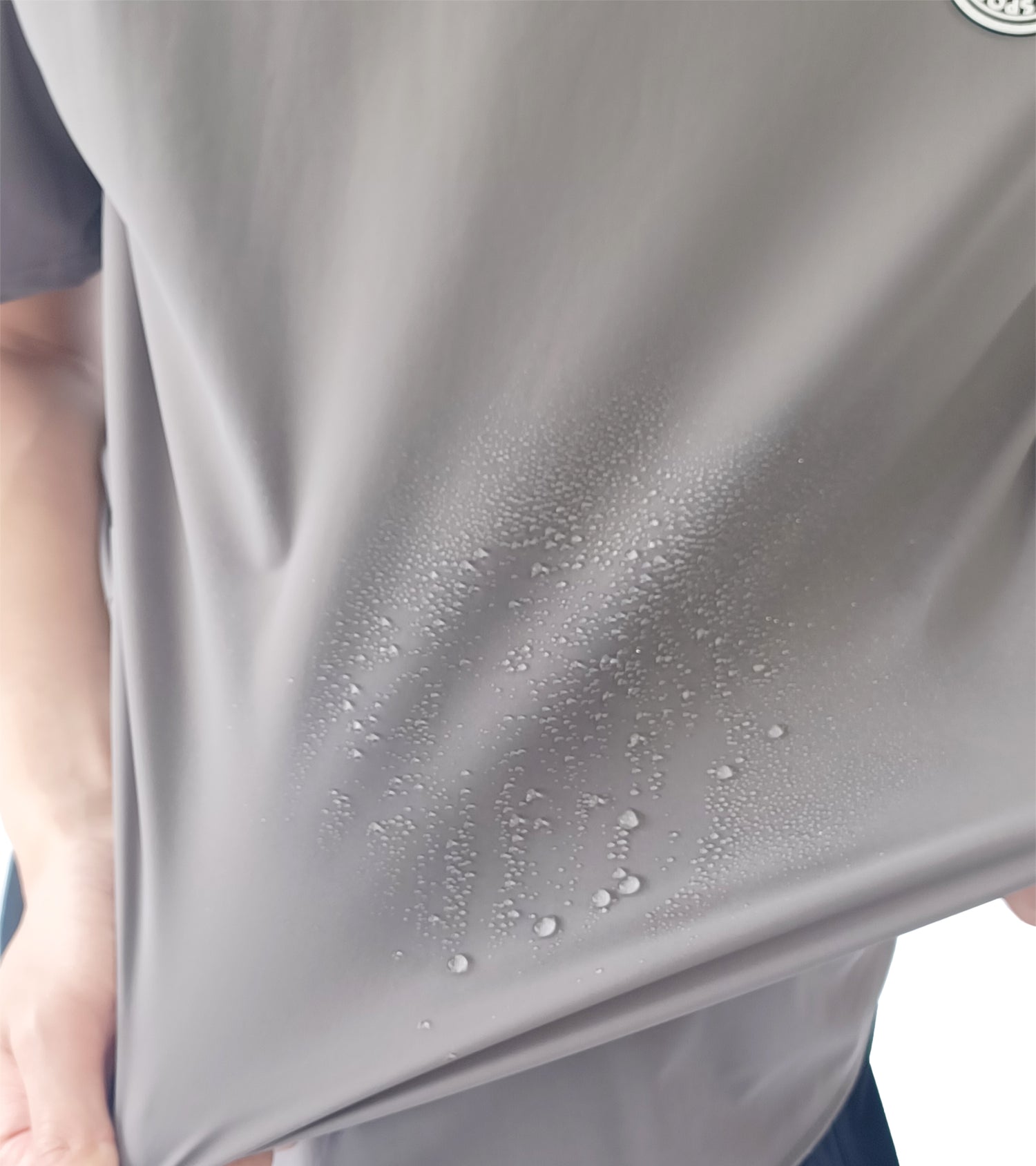 メンズ半袖モックネックプルオーバー