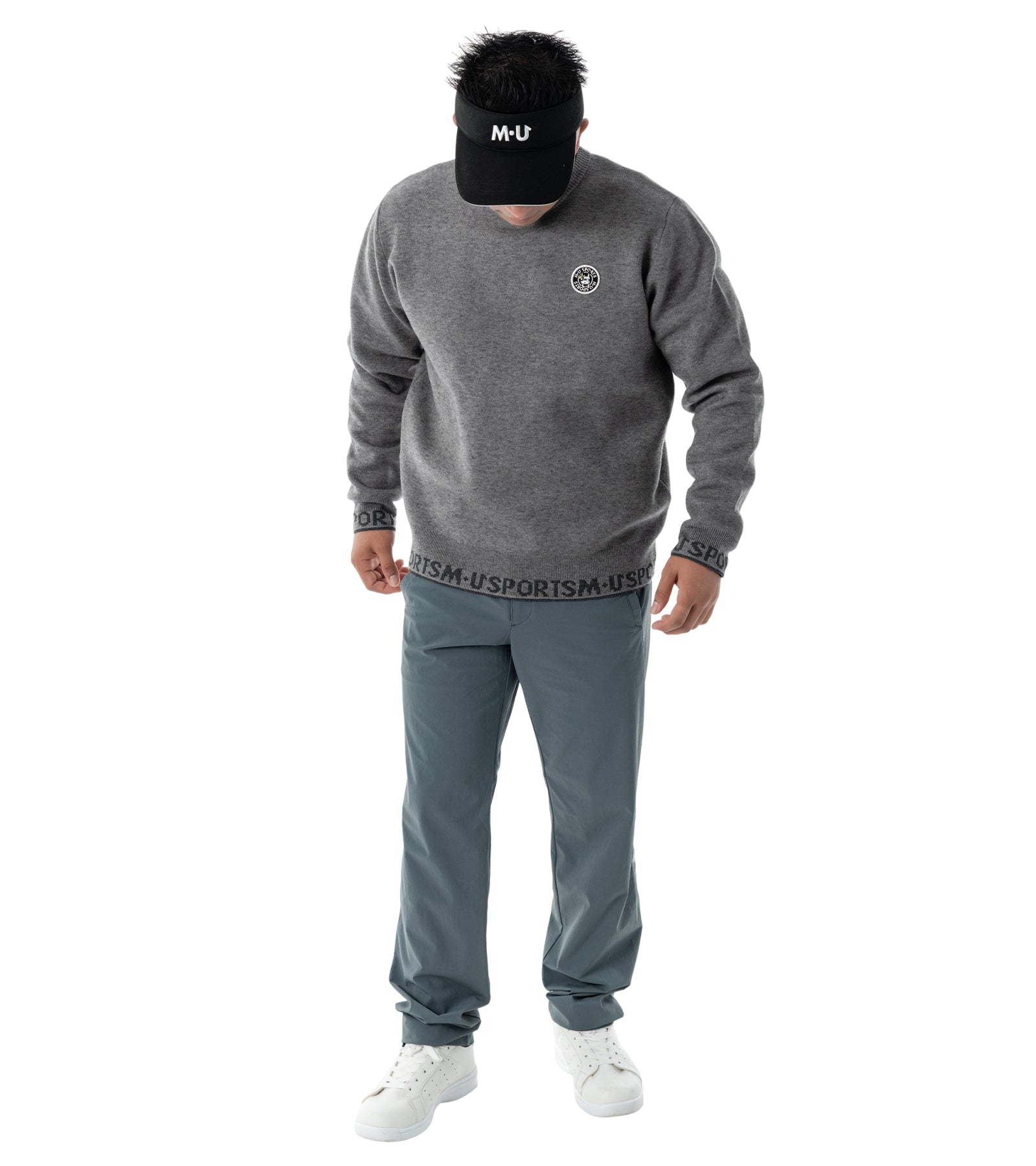 アーモスイングメンズインターシャニット