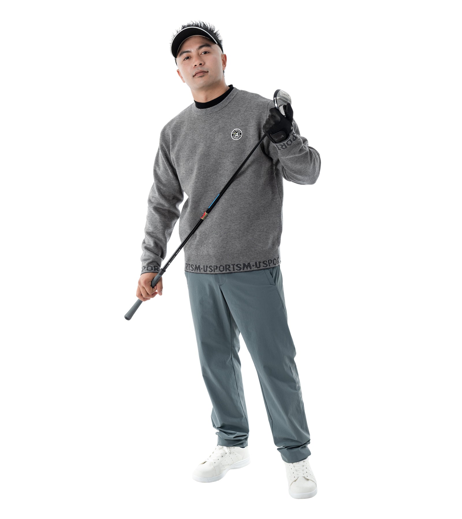 アーモスイングメンズインターシャニット