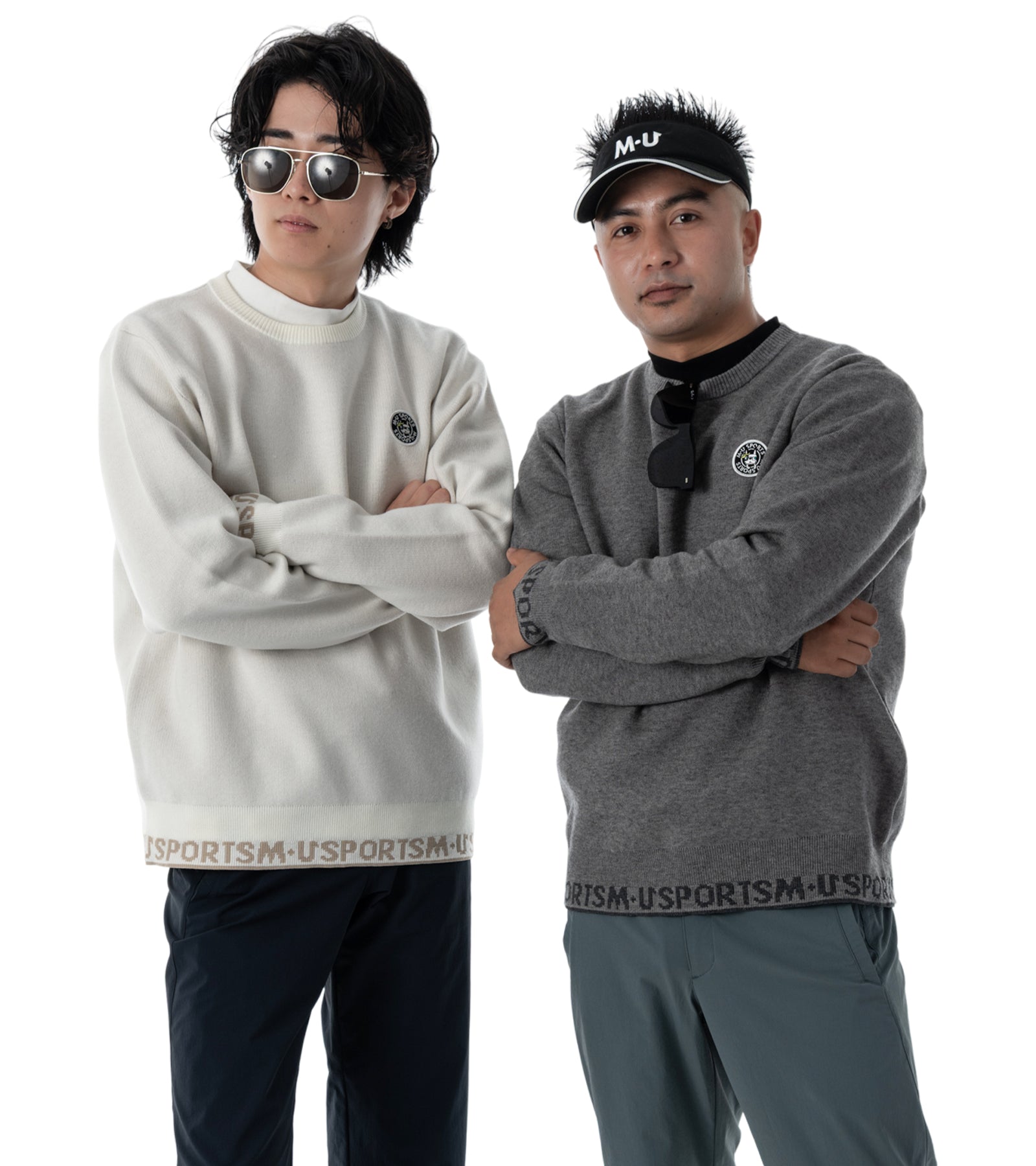 アーモスイングメンズインターシャニット