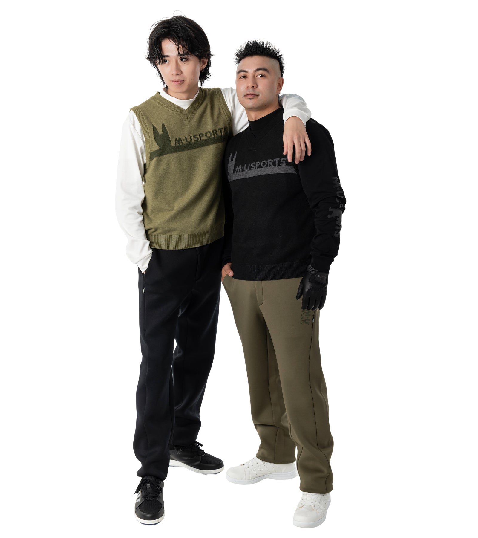 アーモ同色編み柄メンズベスト