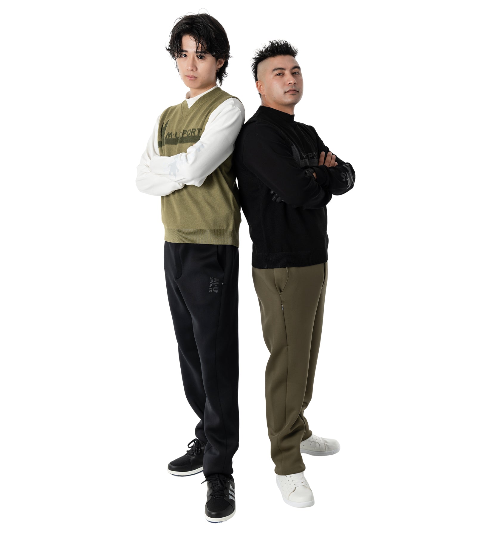 アーモ同色編み柄メンズベスト