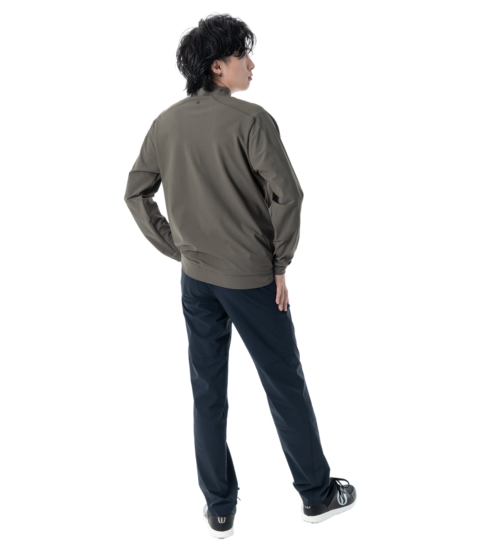 メンズアーモシルエット長袖モックネック