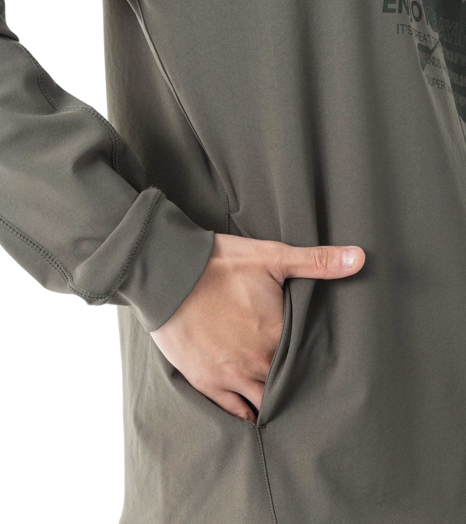 メンズアーモシルエット長袖モックネック