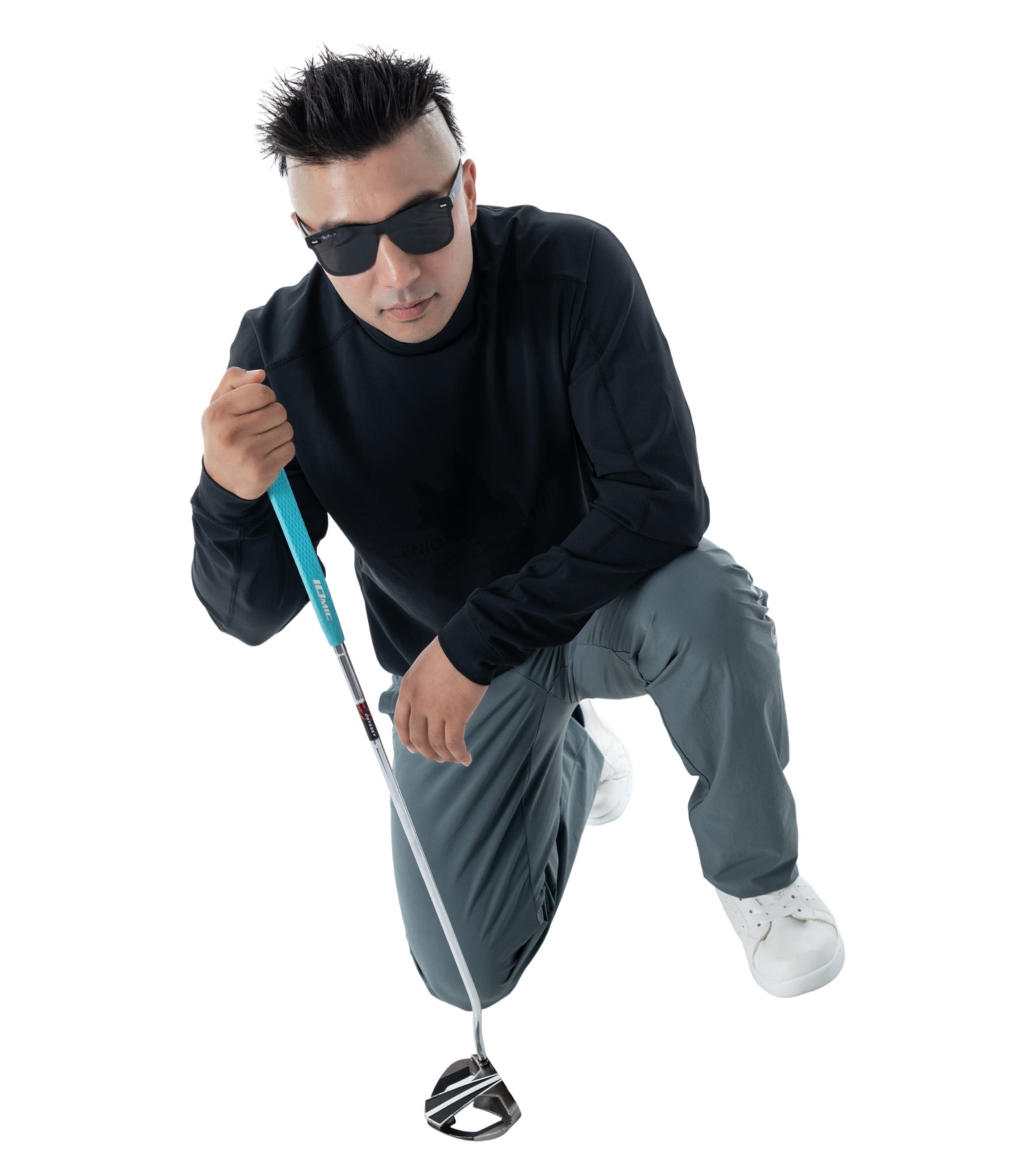 メンズアーモシルエット長袖モックネック