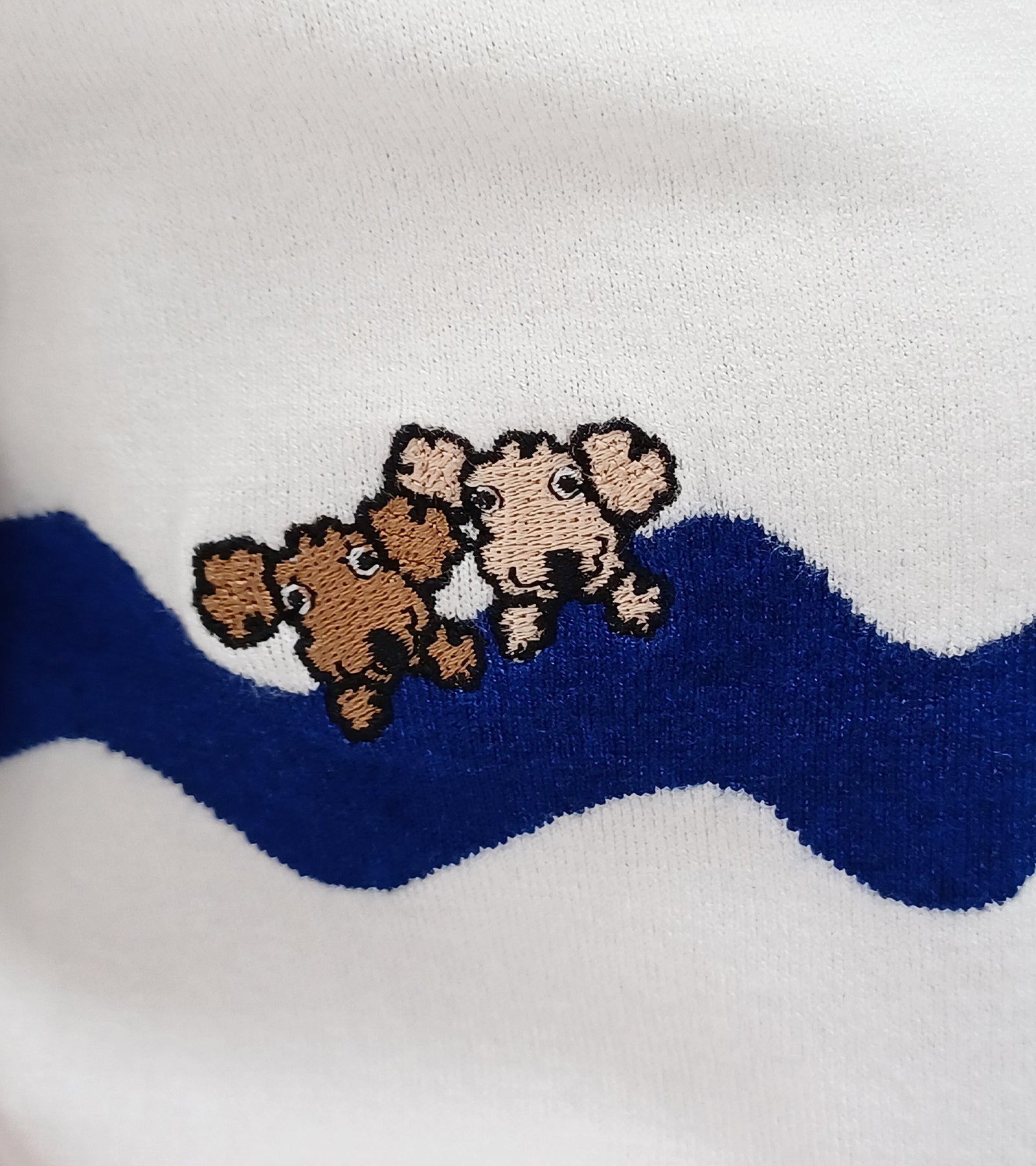 カラフルライン半袖クルーネックセーター