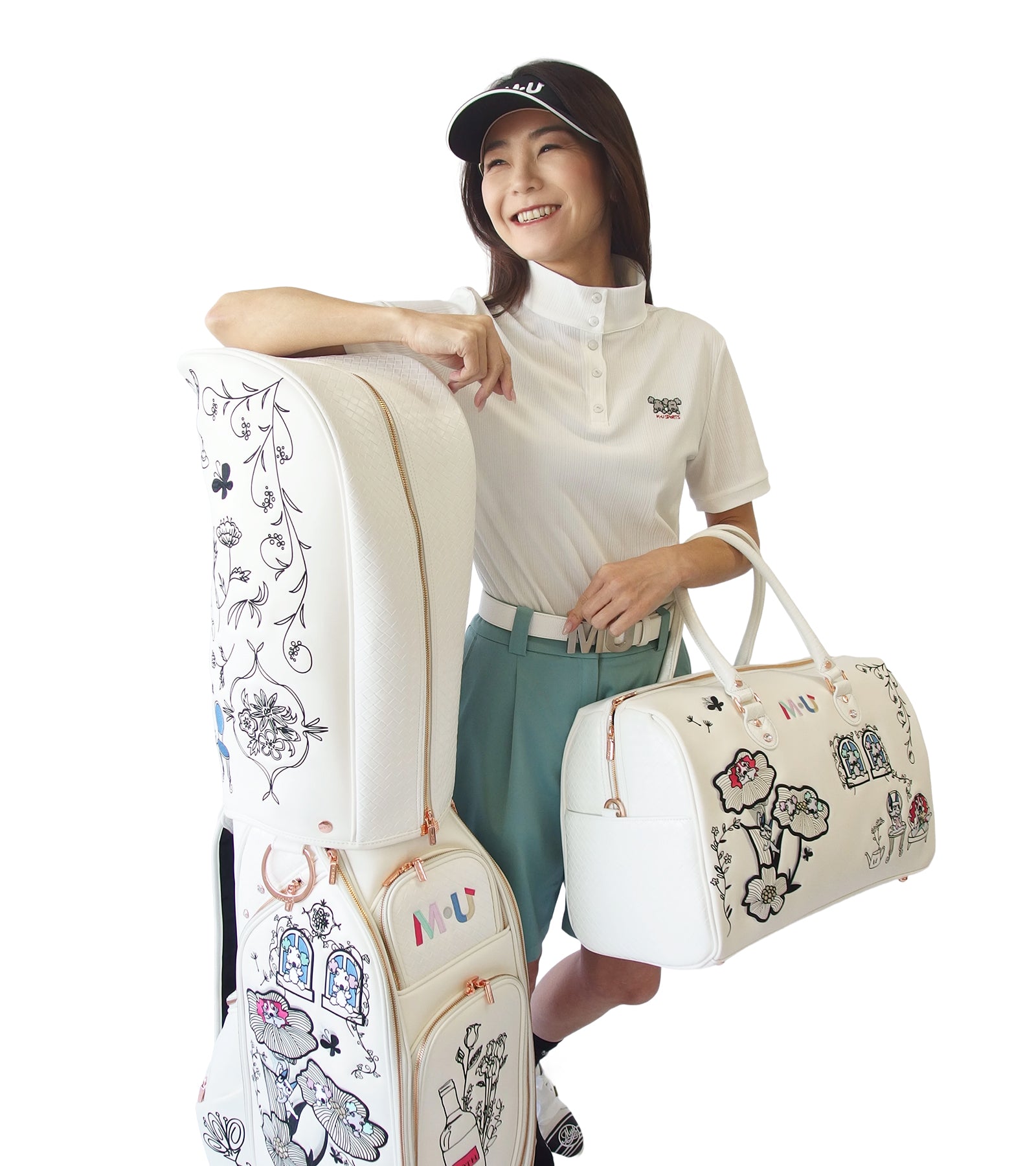 半袖ストライプハイネックプルオーバー