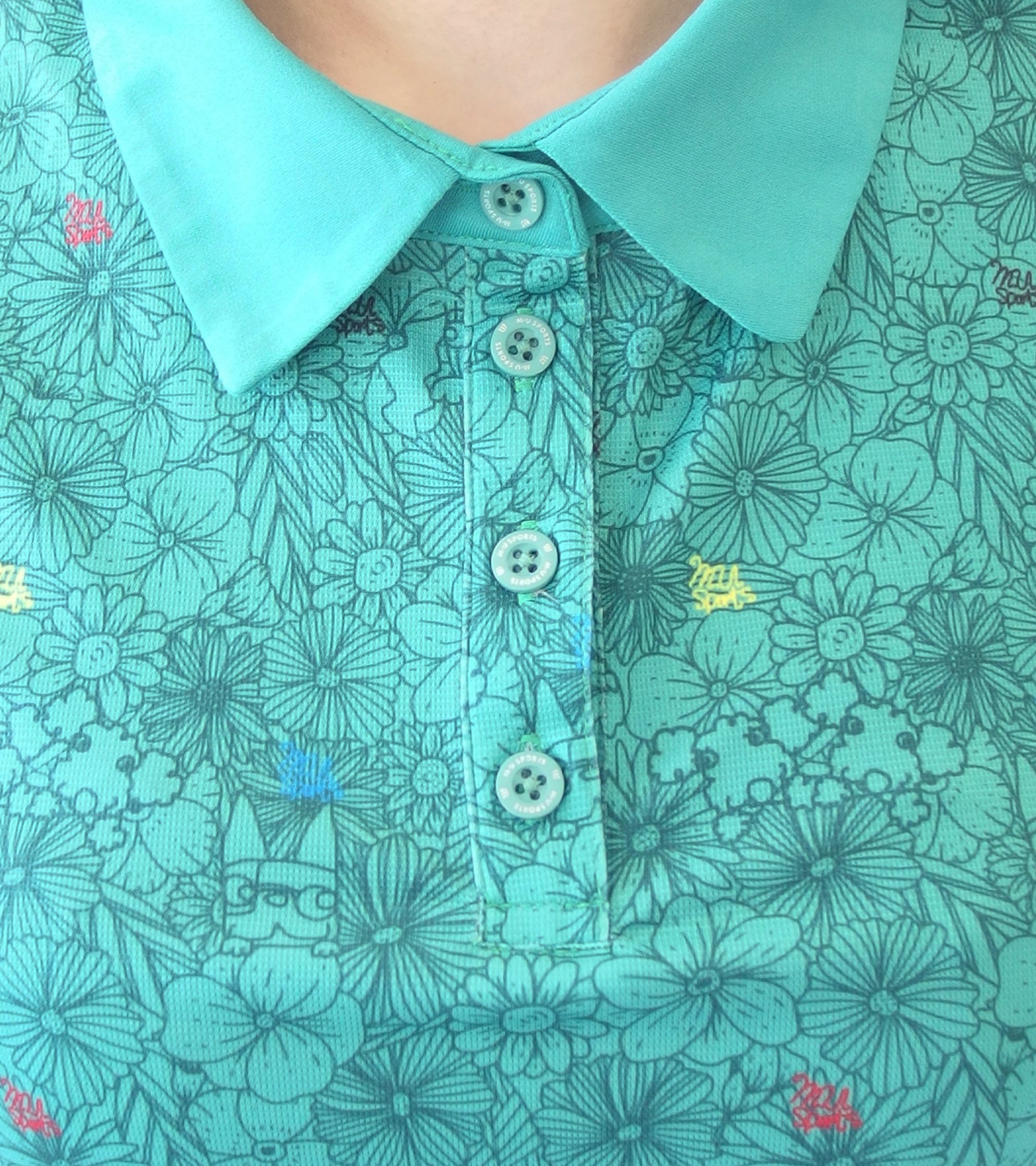 半袖ボタニカル柄シャツ
