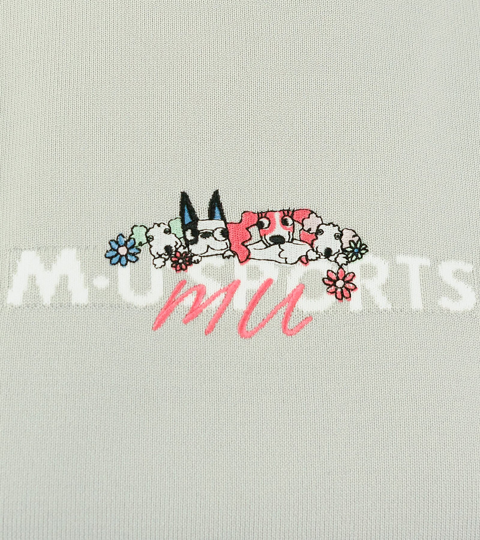 刺繍モチーフニットフーディー