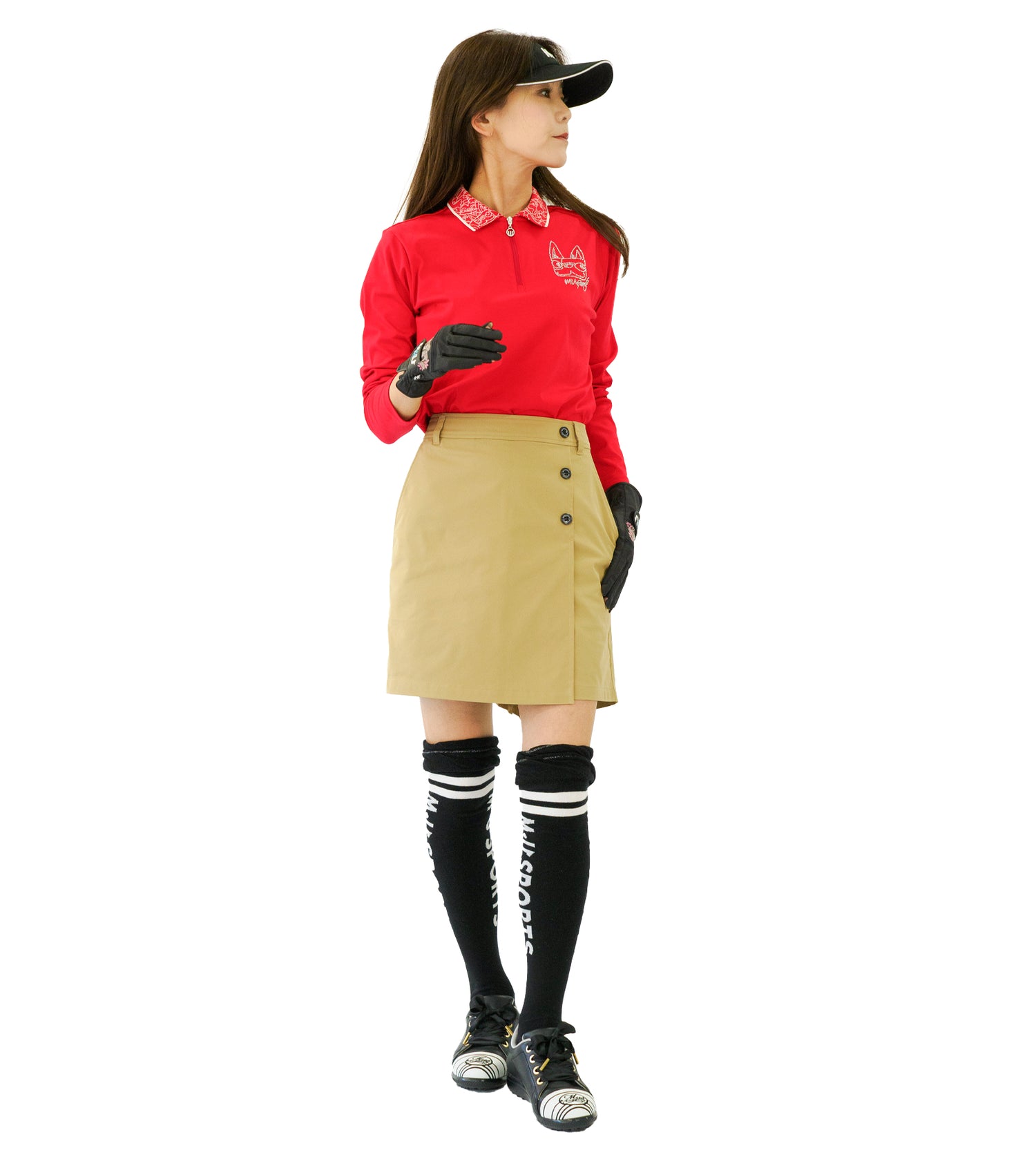 ジャガード衿ジップアップシャツ