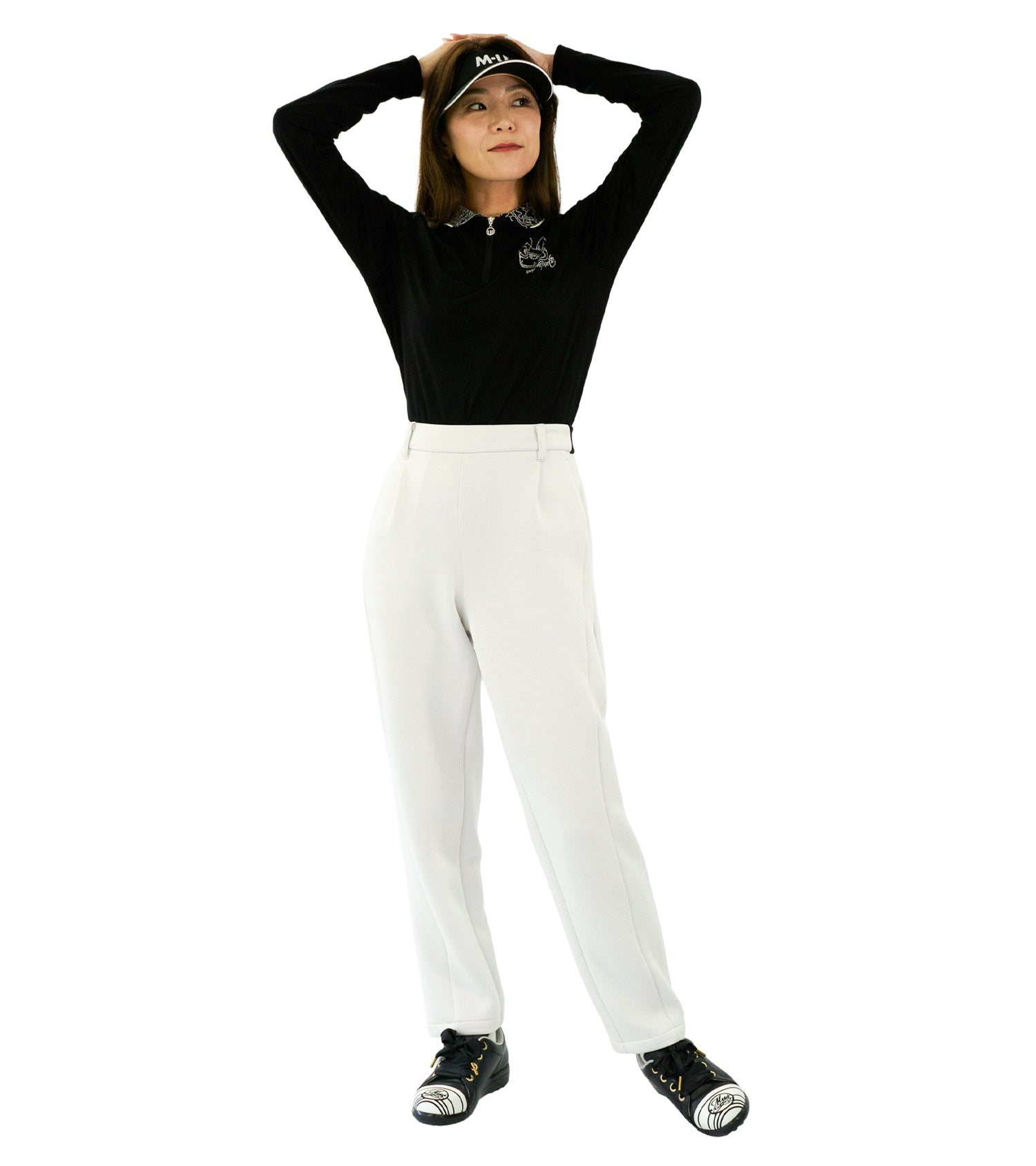 ジャガード衿ジップアップシャツ