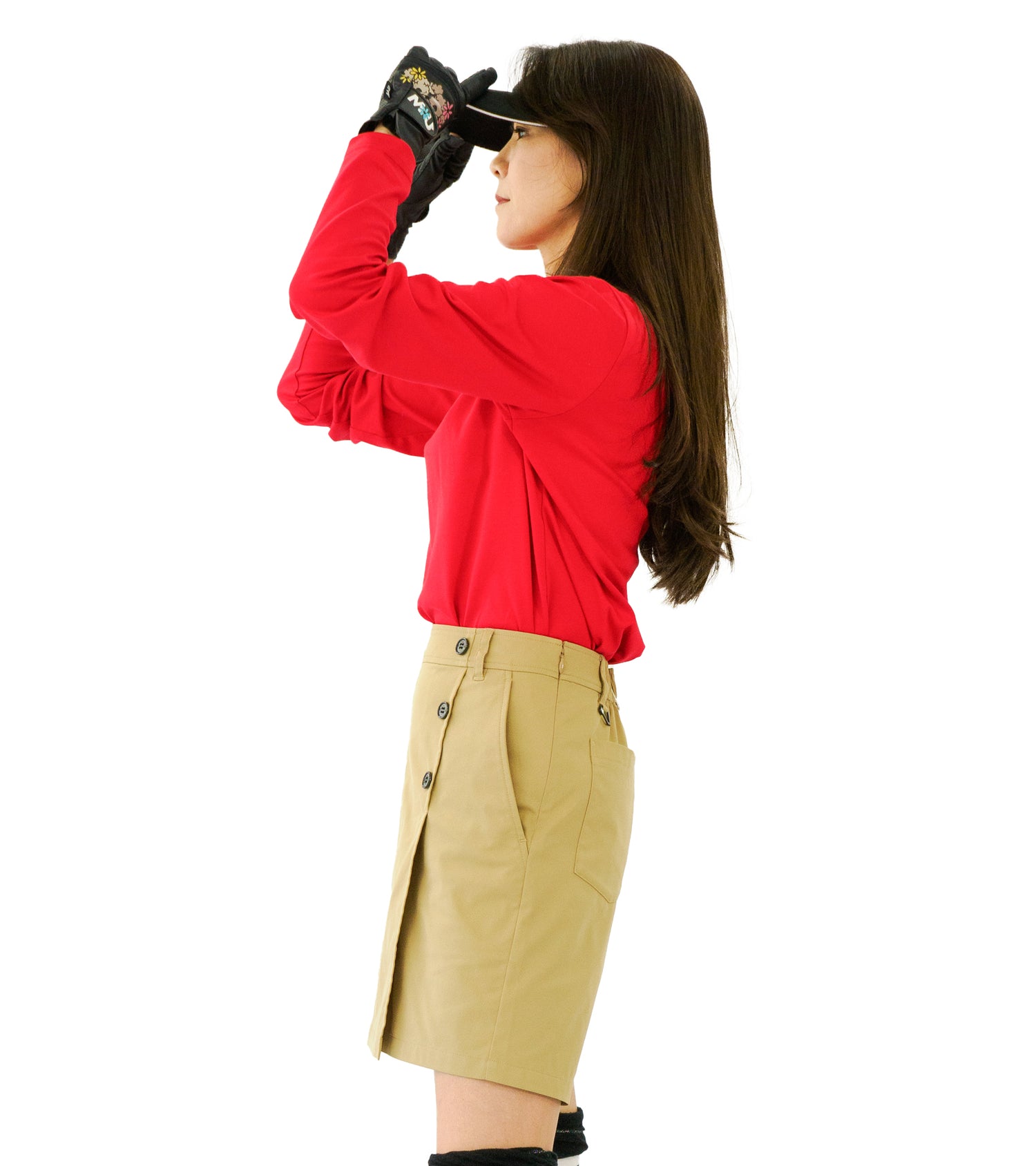 ジャガード衿ジップアップシャツ