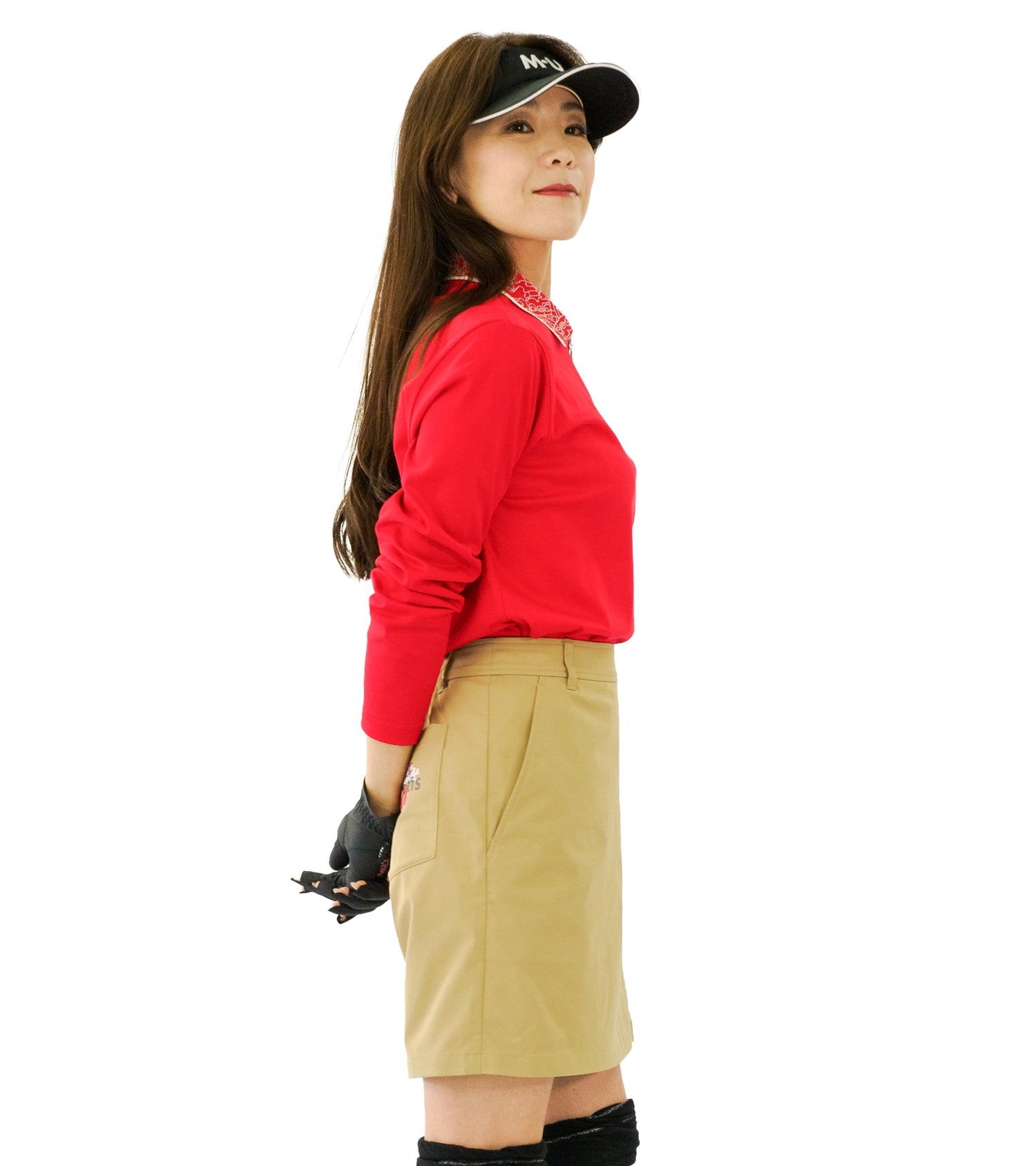 ジャガード衿ジップアップシャツ