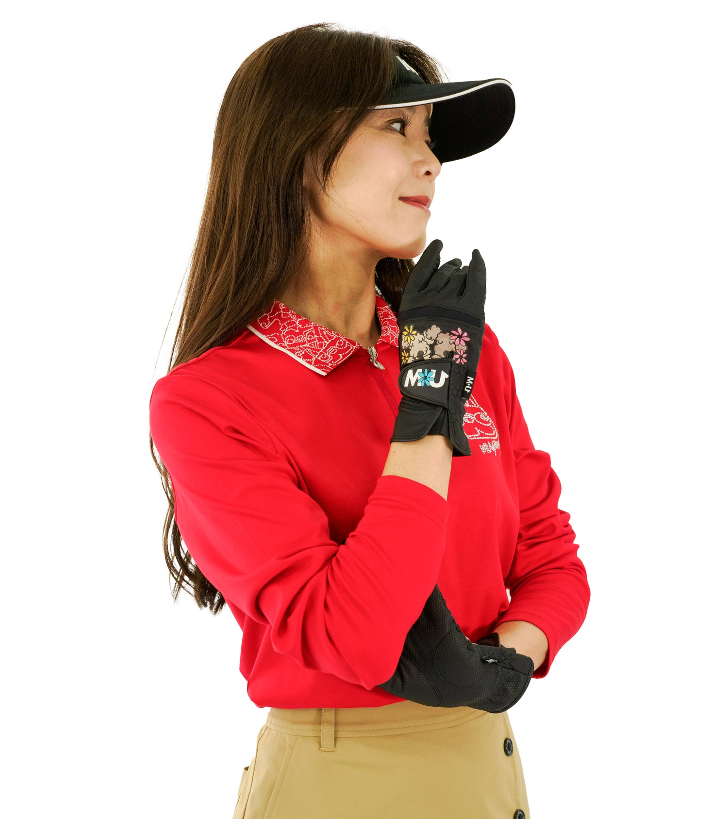 ジャガード衿ジップアップシャツ