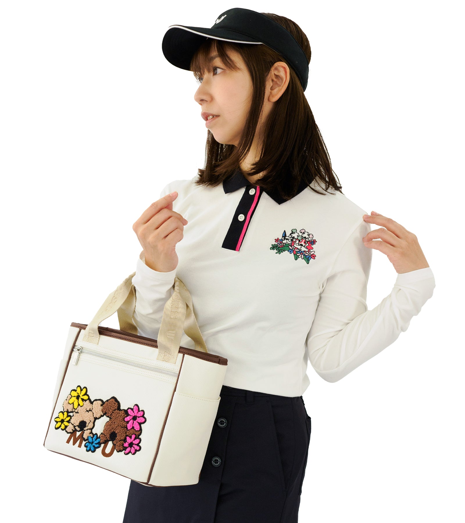 MUキャラクター立体サガラ刺繍トート型カートポーチ