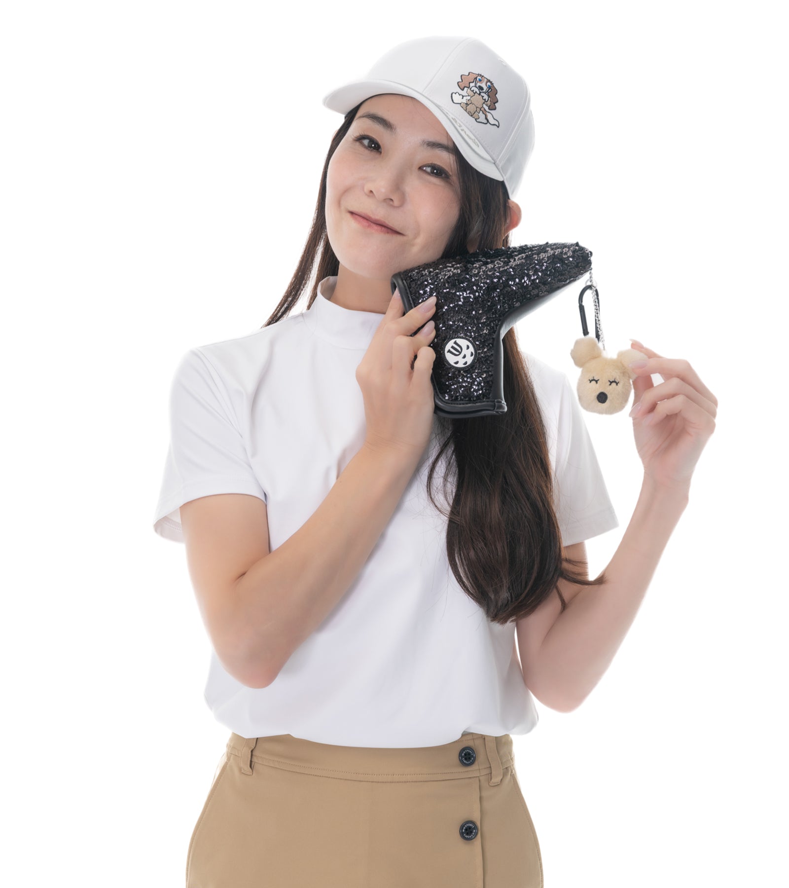 揺れるシュシュ付 シャイニーパターカバー