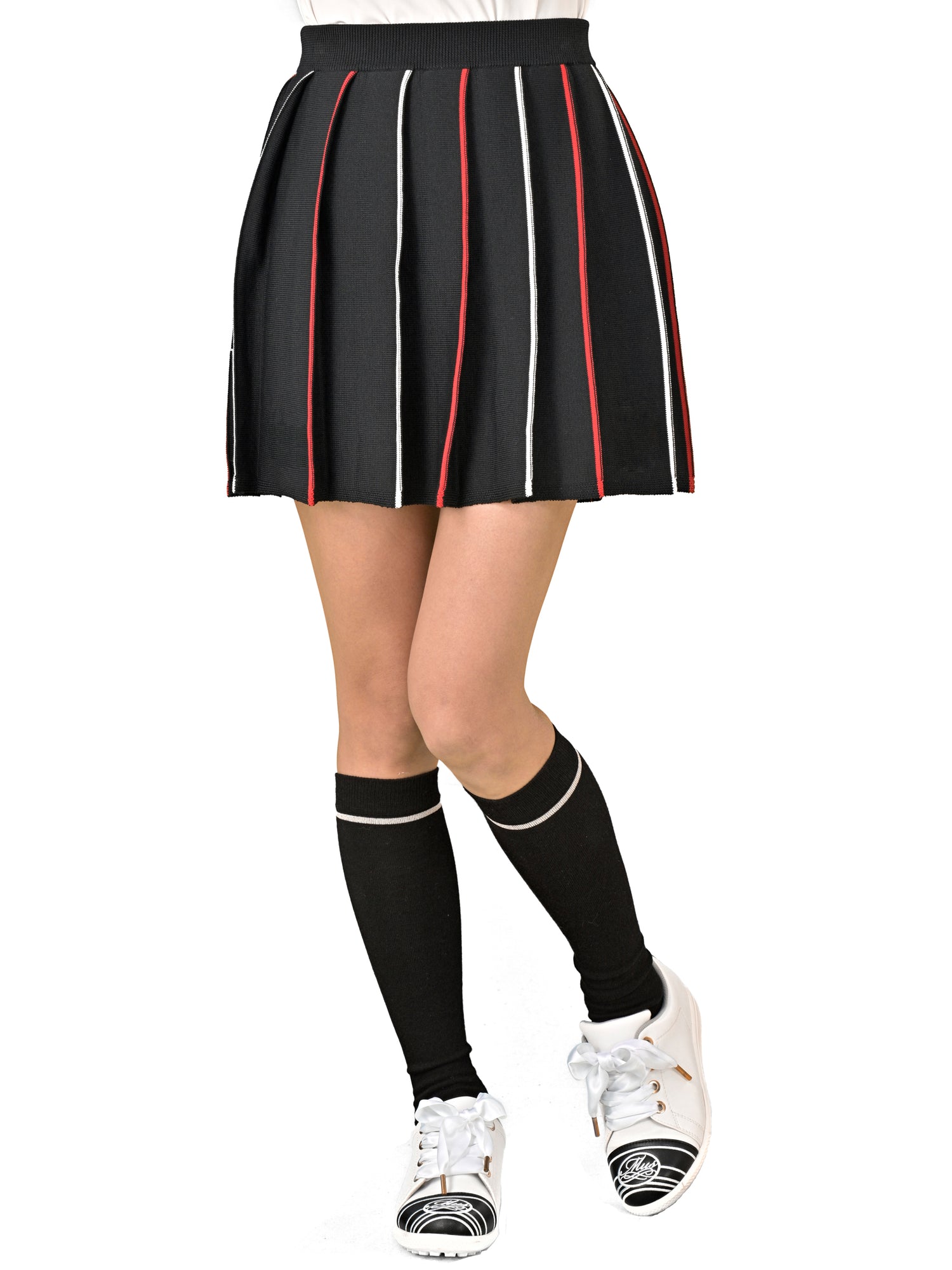 コットンライクニットプリーツスカート(801J6502)