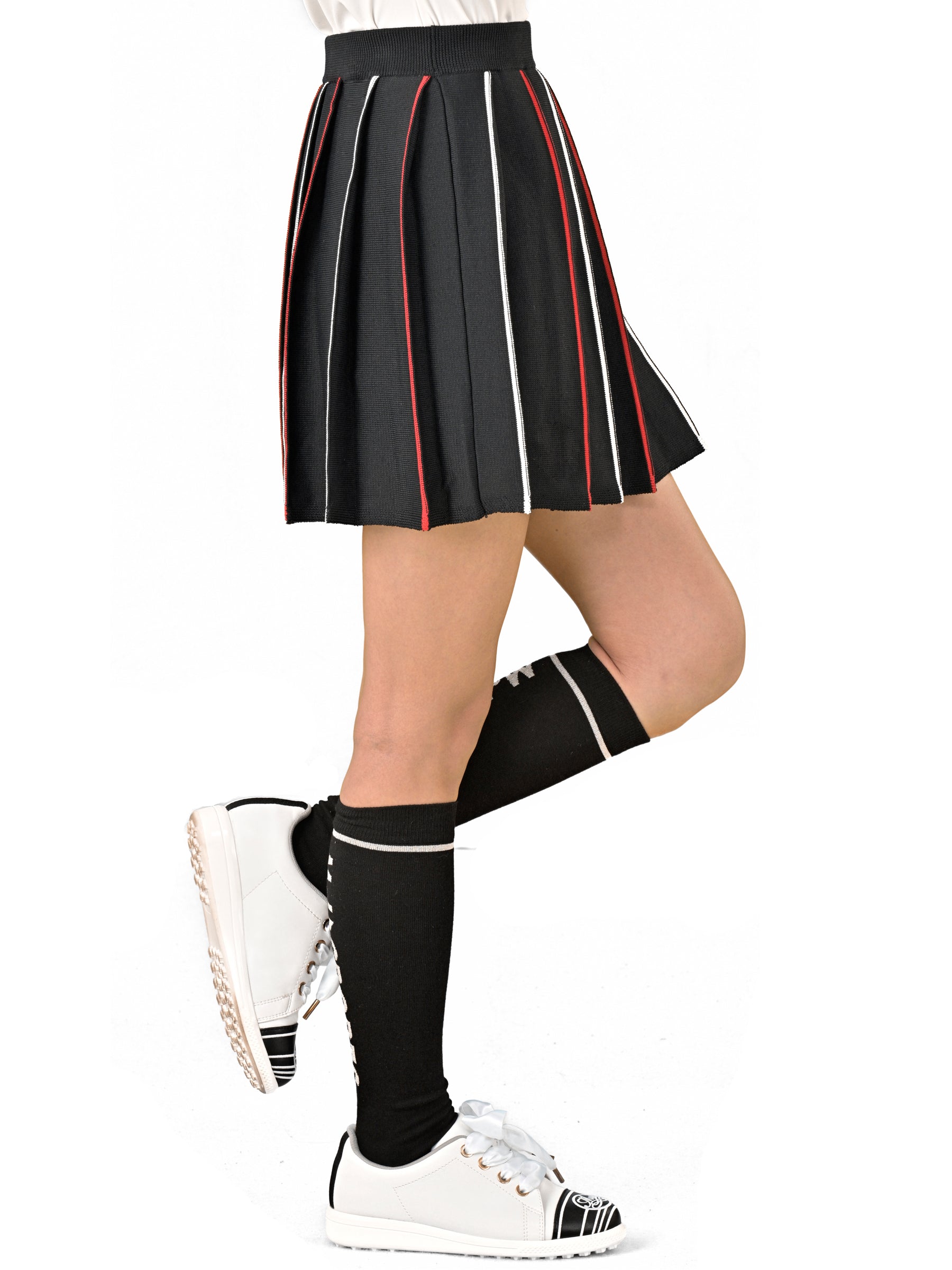 コットンライクニットプリーツスカート(801J6502)