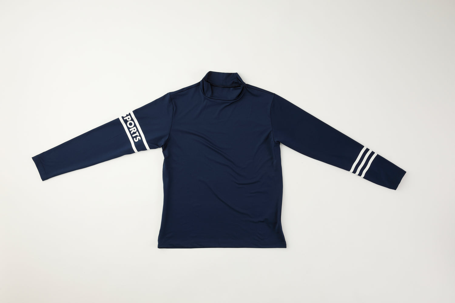 アシンメトリーメンズ長袖モックネック(700Q4400)