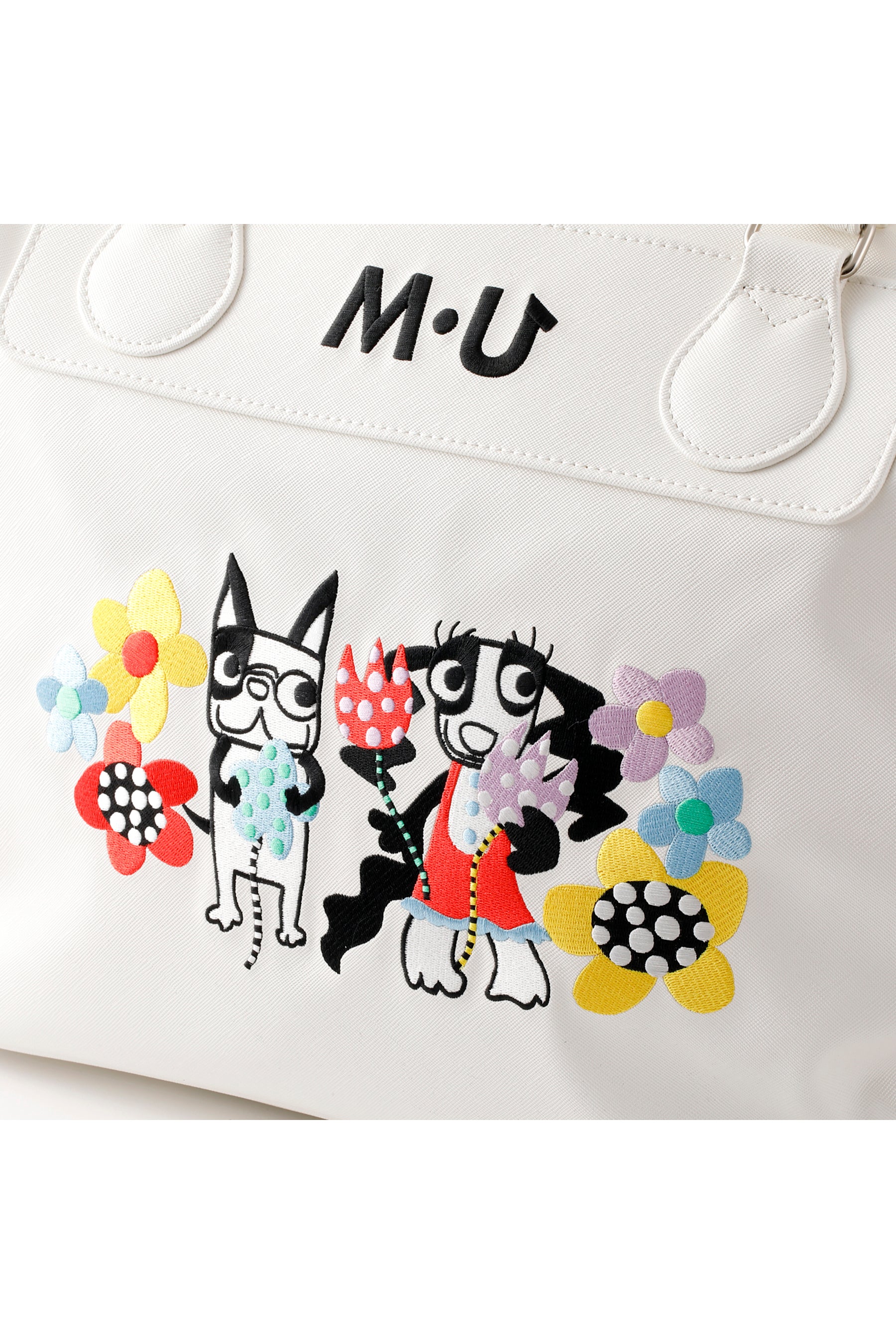 MUエレガントアップリケ刺繍ボストンバック(703Q1212)