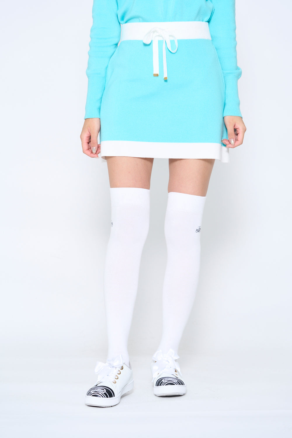 Bicolor knit skirt (701H6560K)