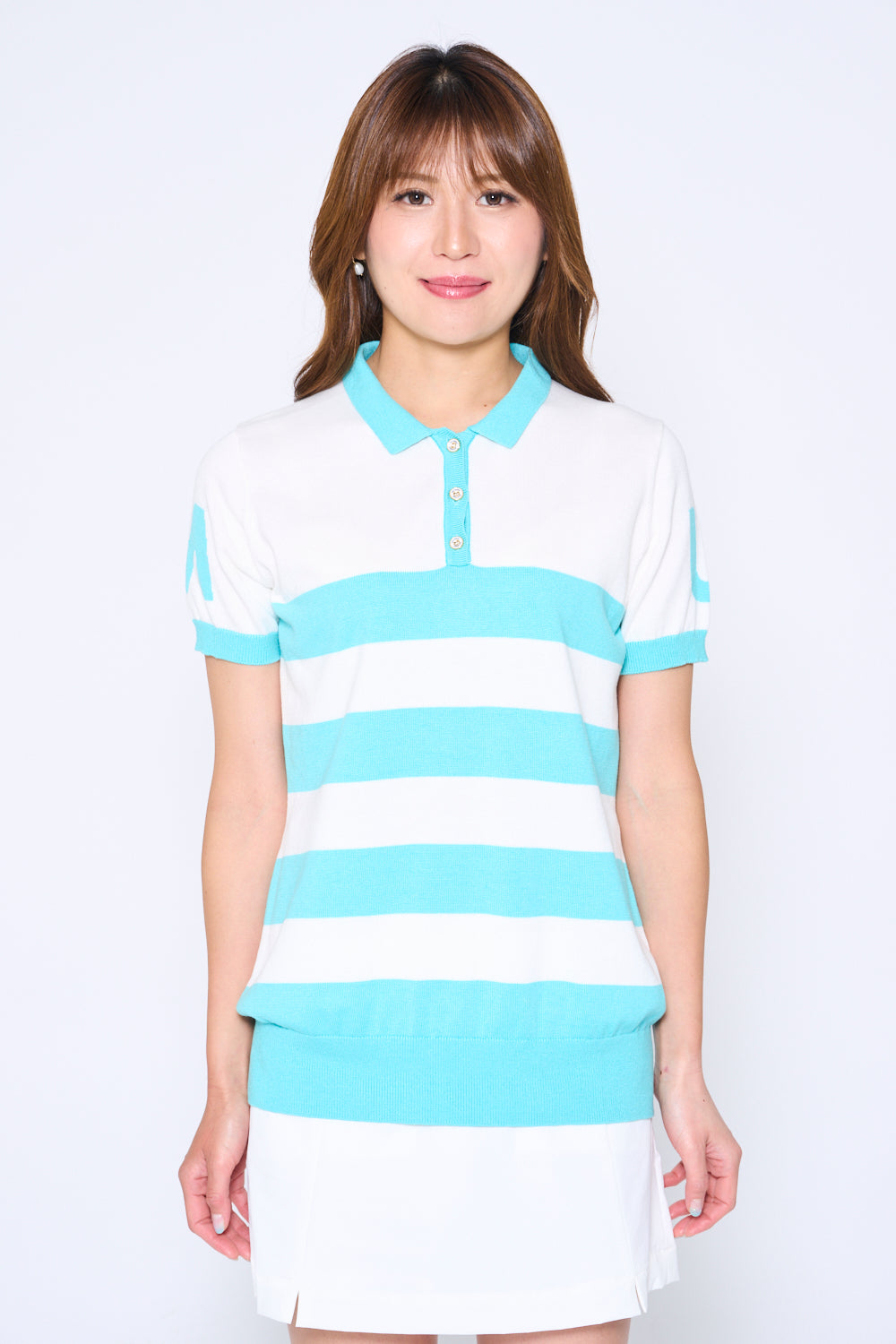 Short sleeve intarsia knit (801H6258K)