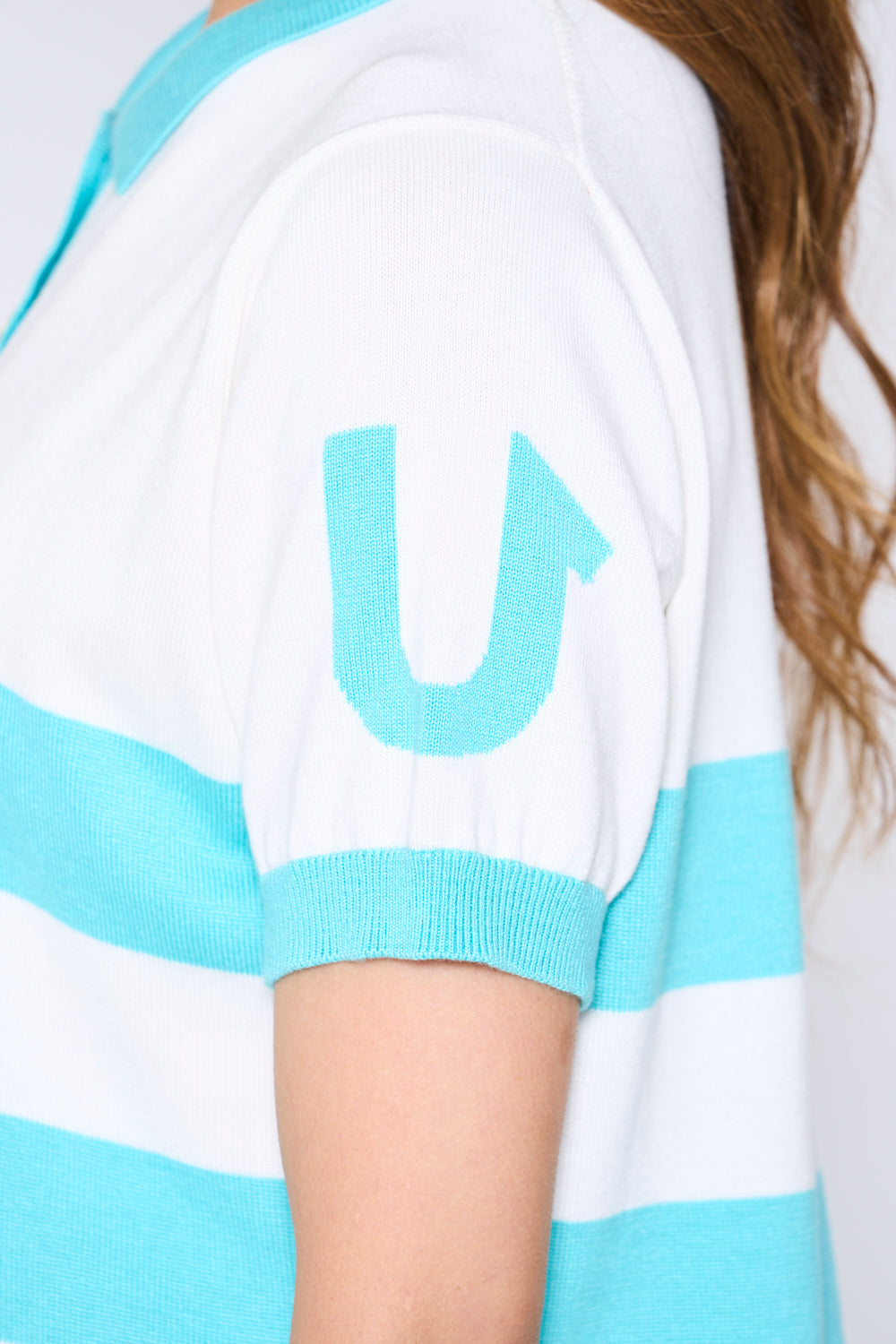 Short sleeve intarsia knit (801H6258K)