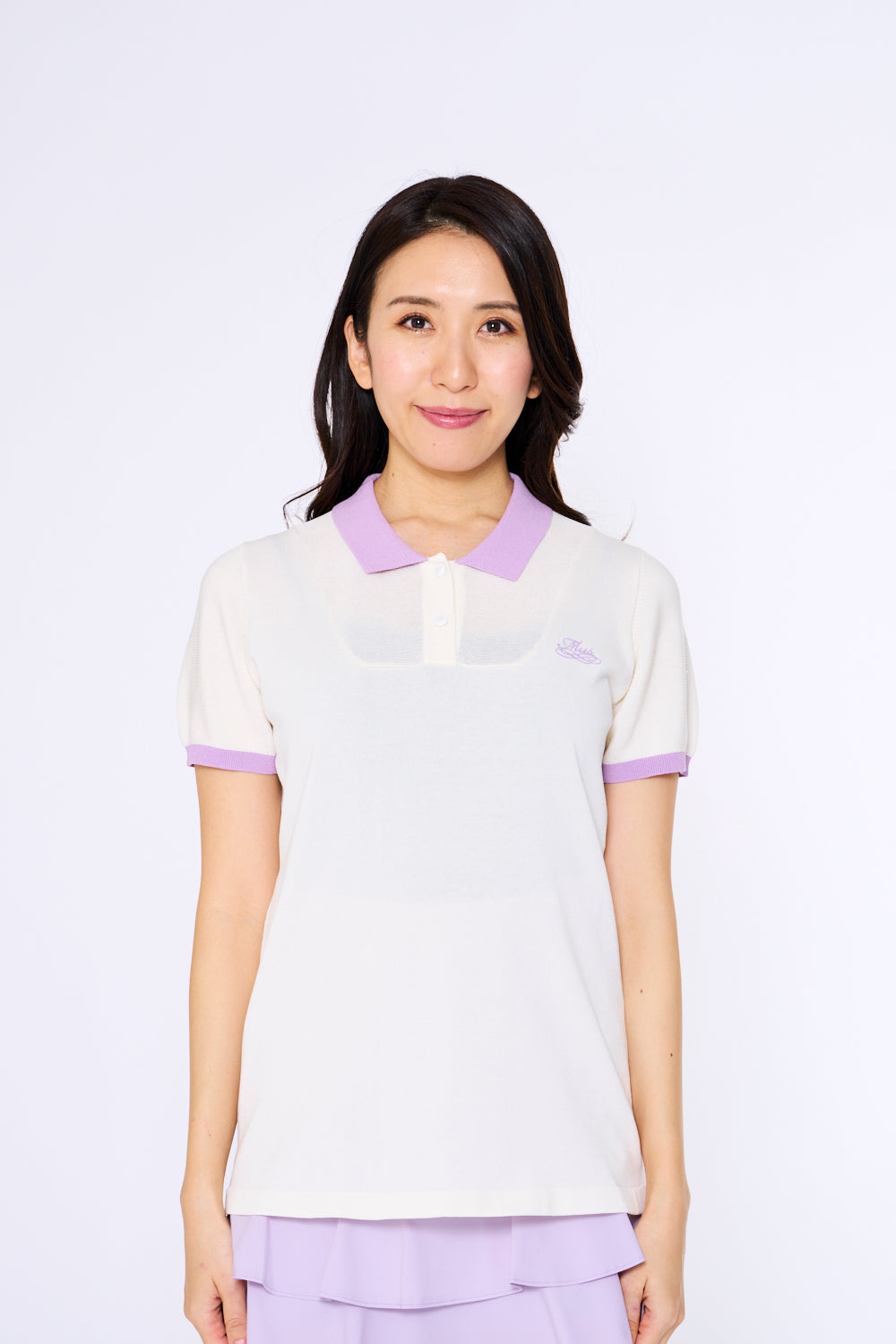 スポーティメッシュ切り替え半袖ニットポロ(701H3202)