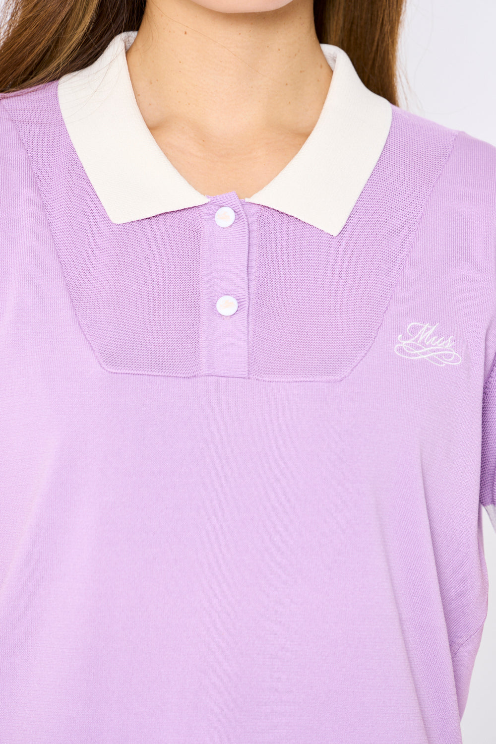 スポーティメッシュ切り替え半袖ニットポロ(701H3202)