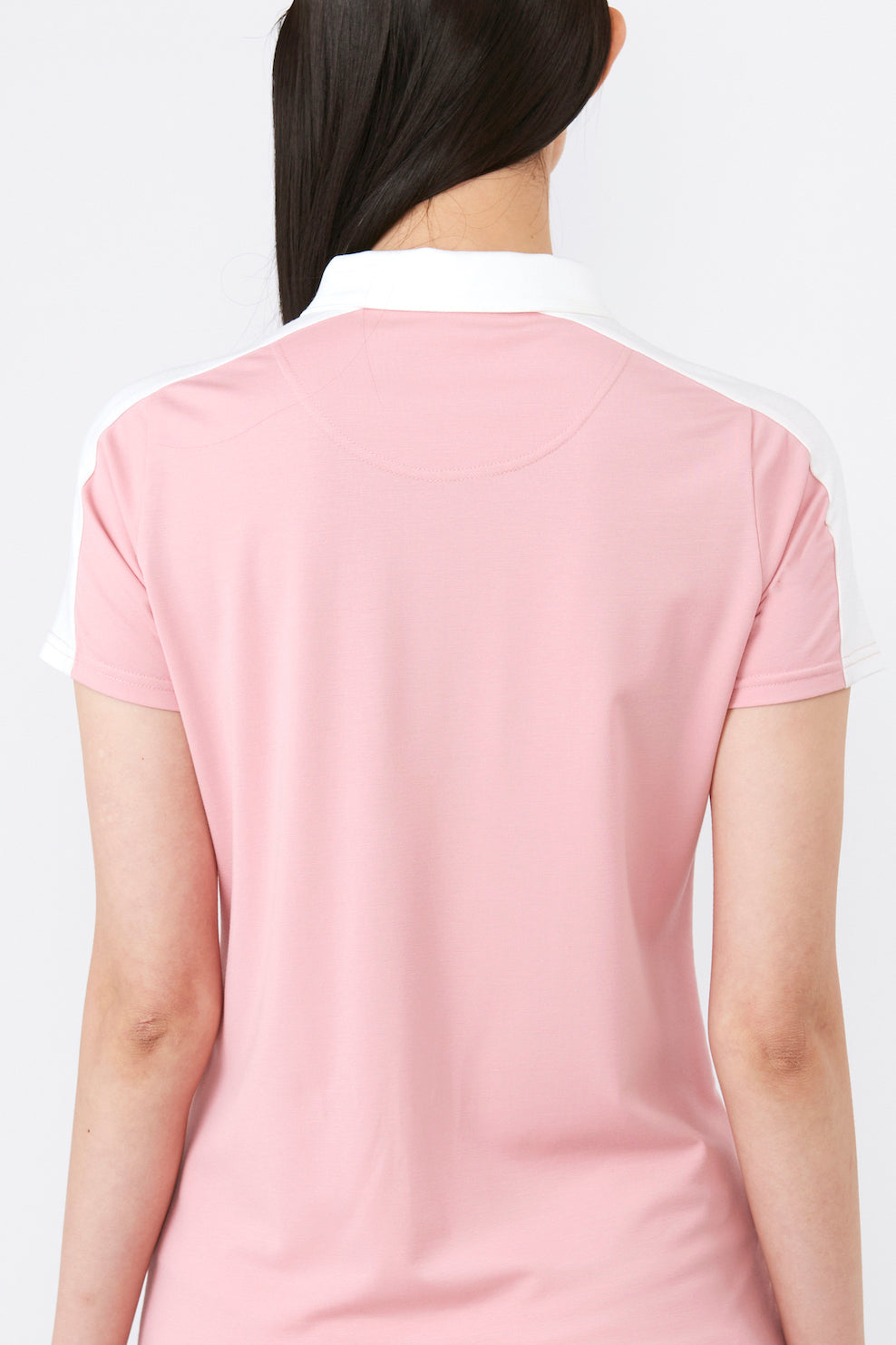 Short sleeve bicolor half zip shirt (801J1056)